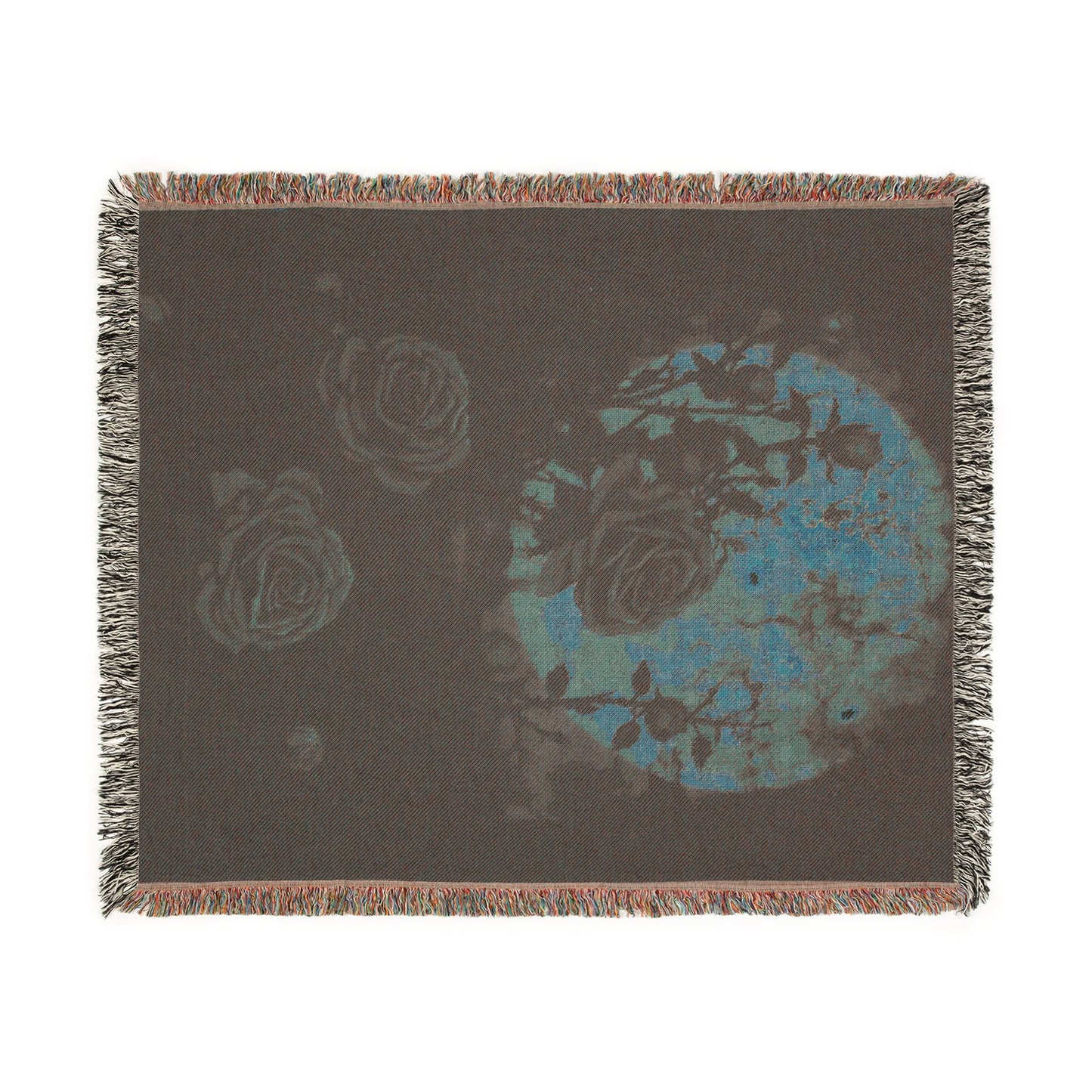Cozy Woven Blanket Gothic Roses by Moonlight