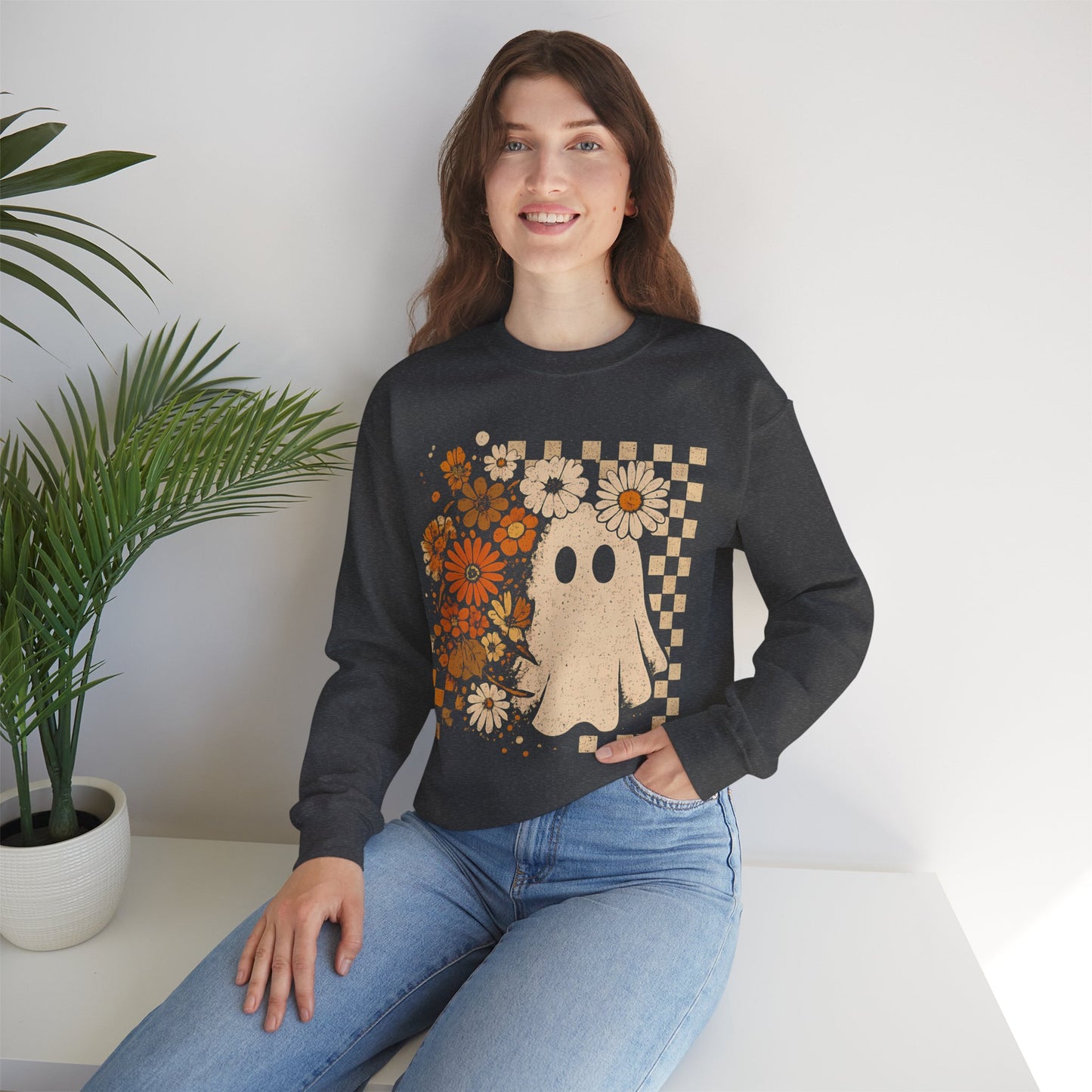 Retro Ghost Flower Sweatshirt