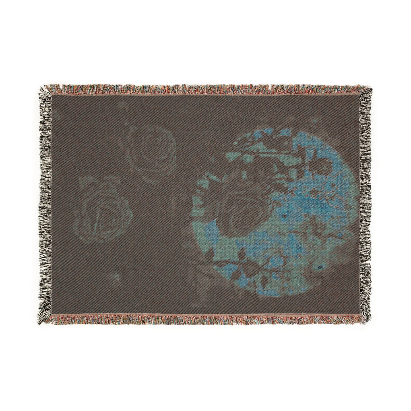 Cozy Woven Blanket Gothic Roses by Moonlight