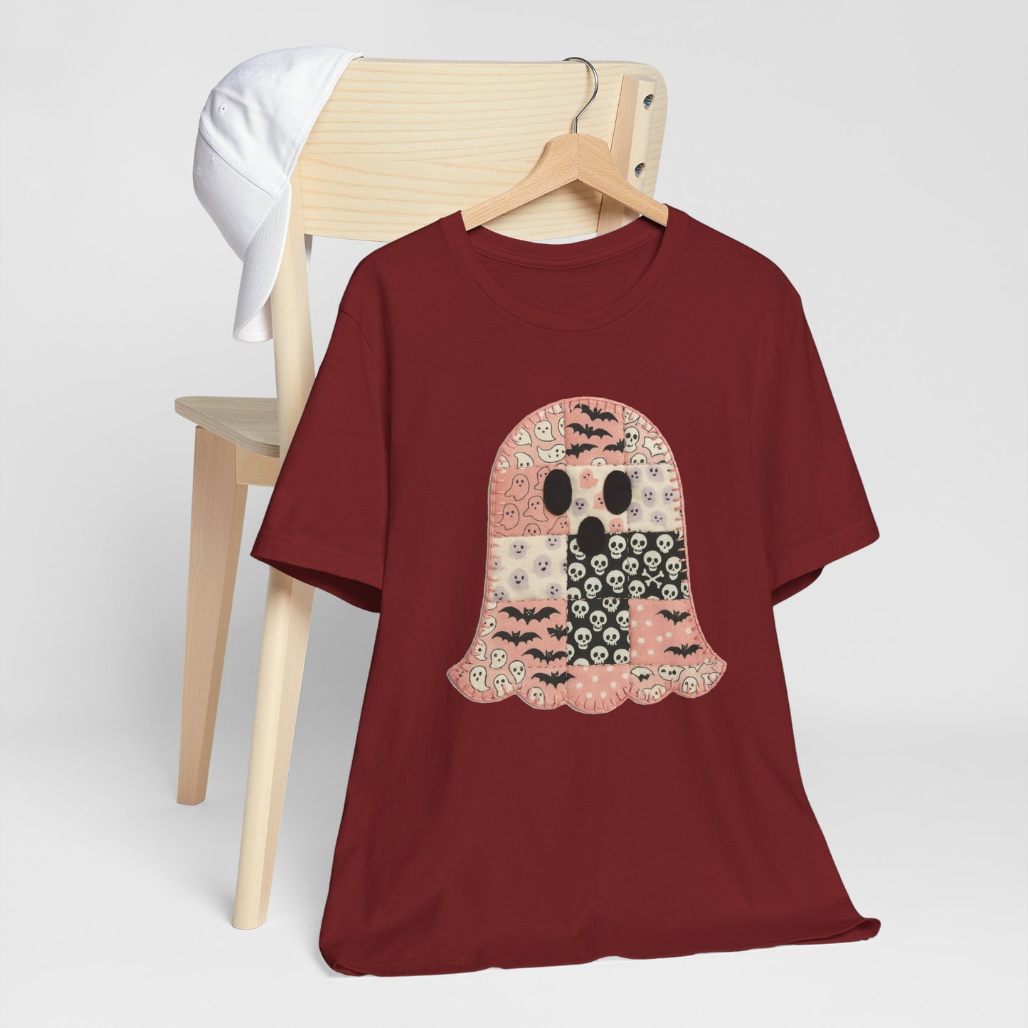 Cute Halloween Ghost Patchwork Tee