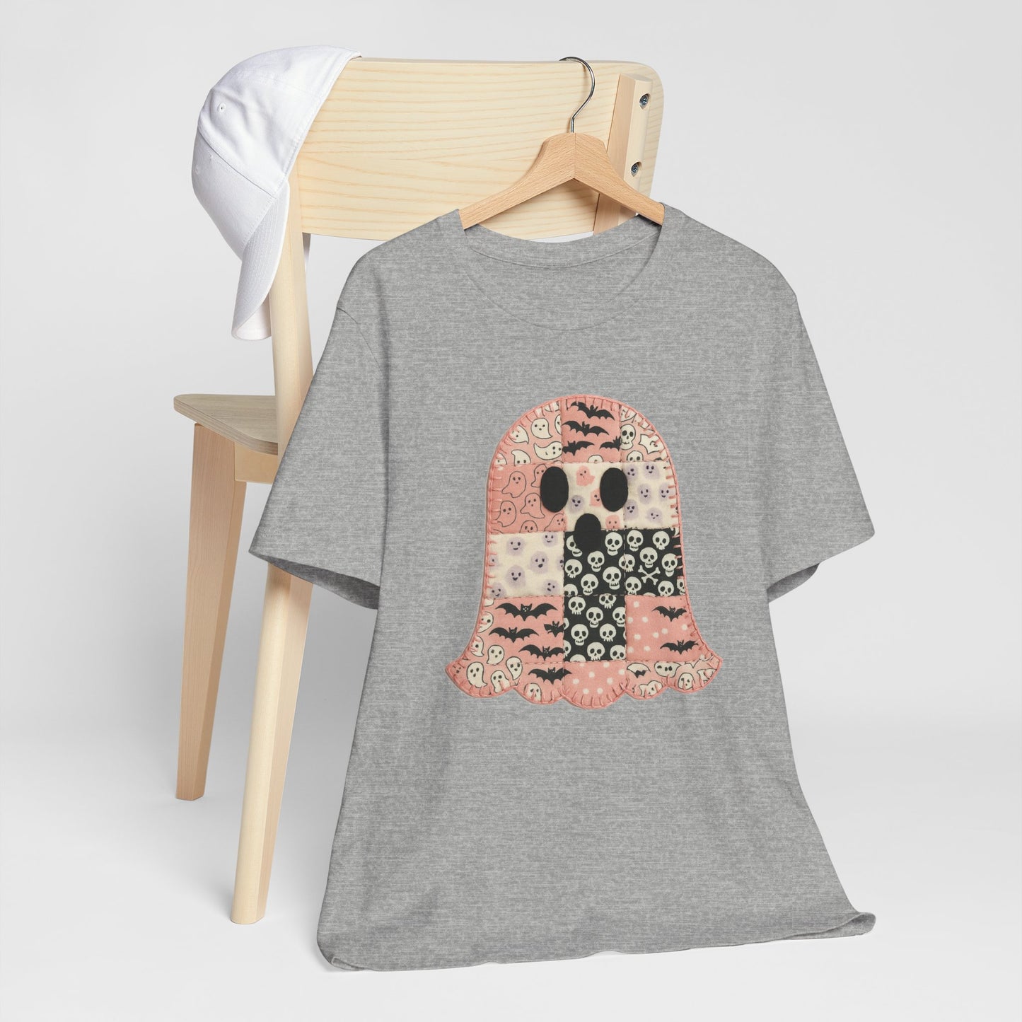 Cute Halloween Ghost Patchwork Tee