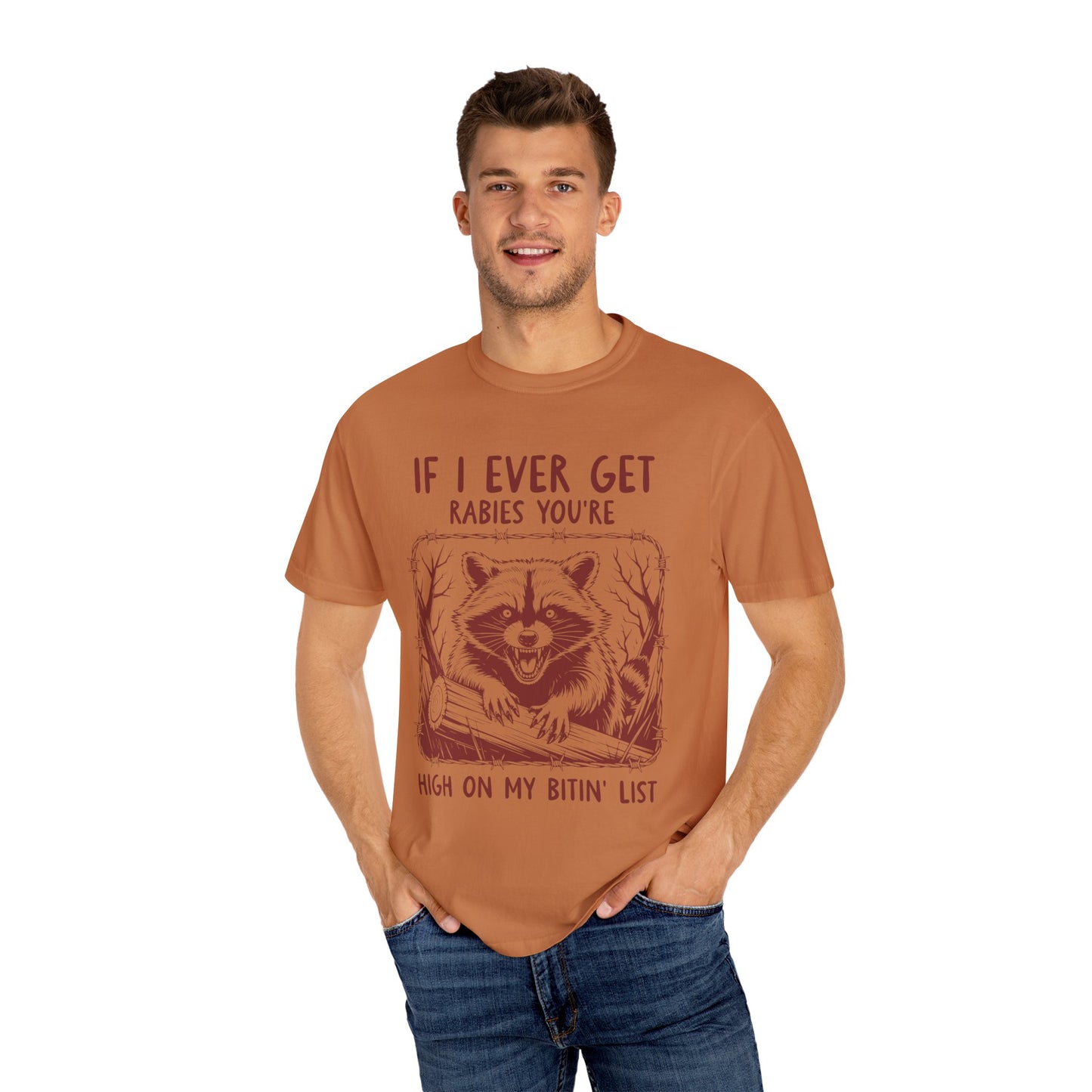 Funny Racoon Bitin' List Tee
