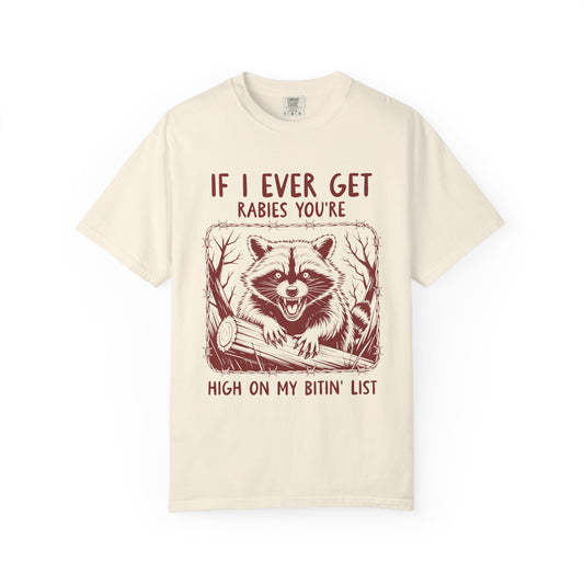 Funny Racoon Bitin' List Tee