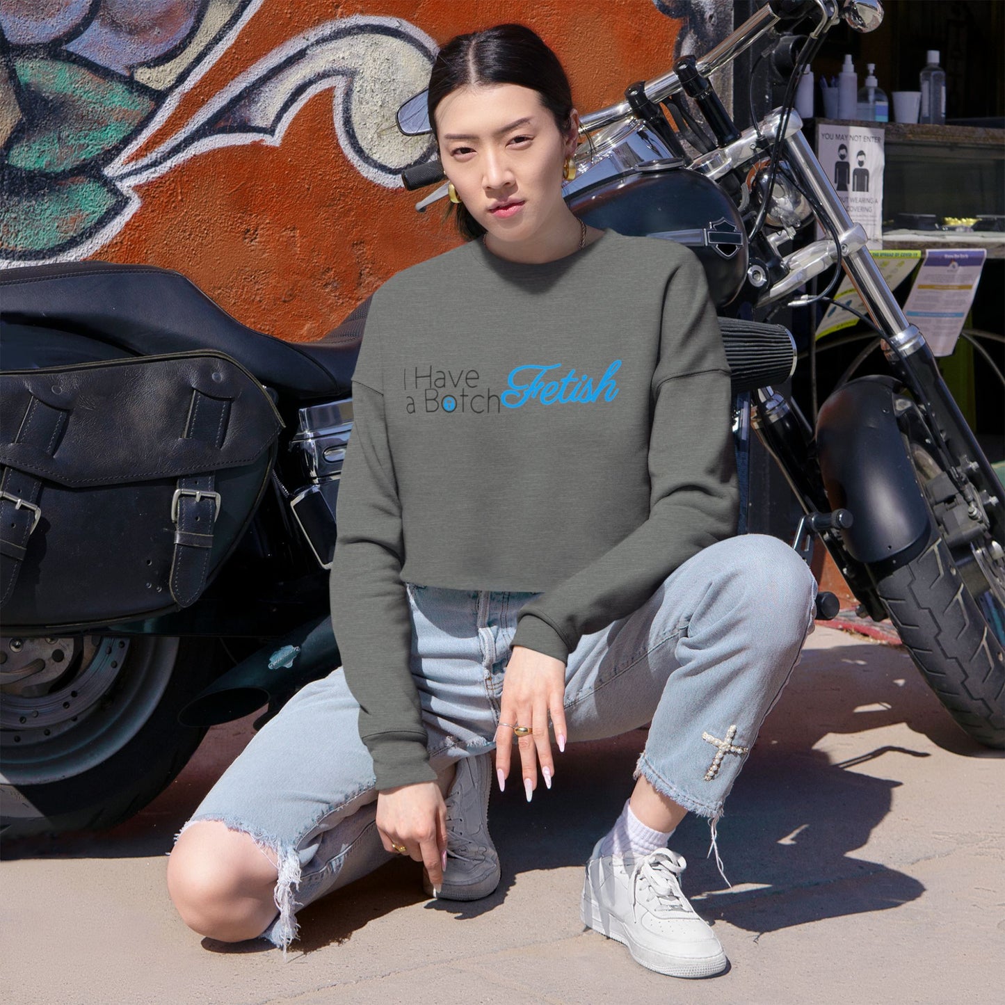 Cropped Sweatshirt I Have A Botch Fetish OF Style