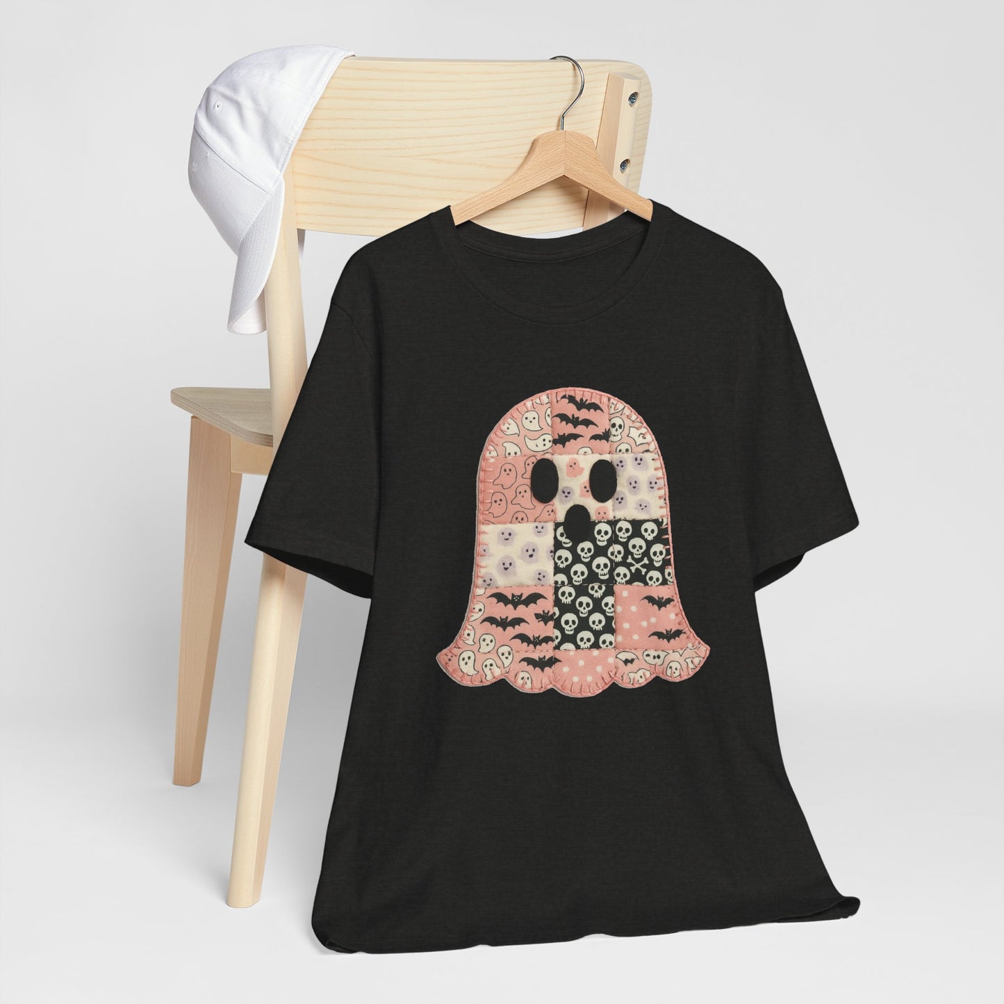 Cute Halloween Ghost Patchwork Tee