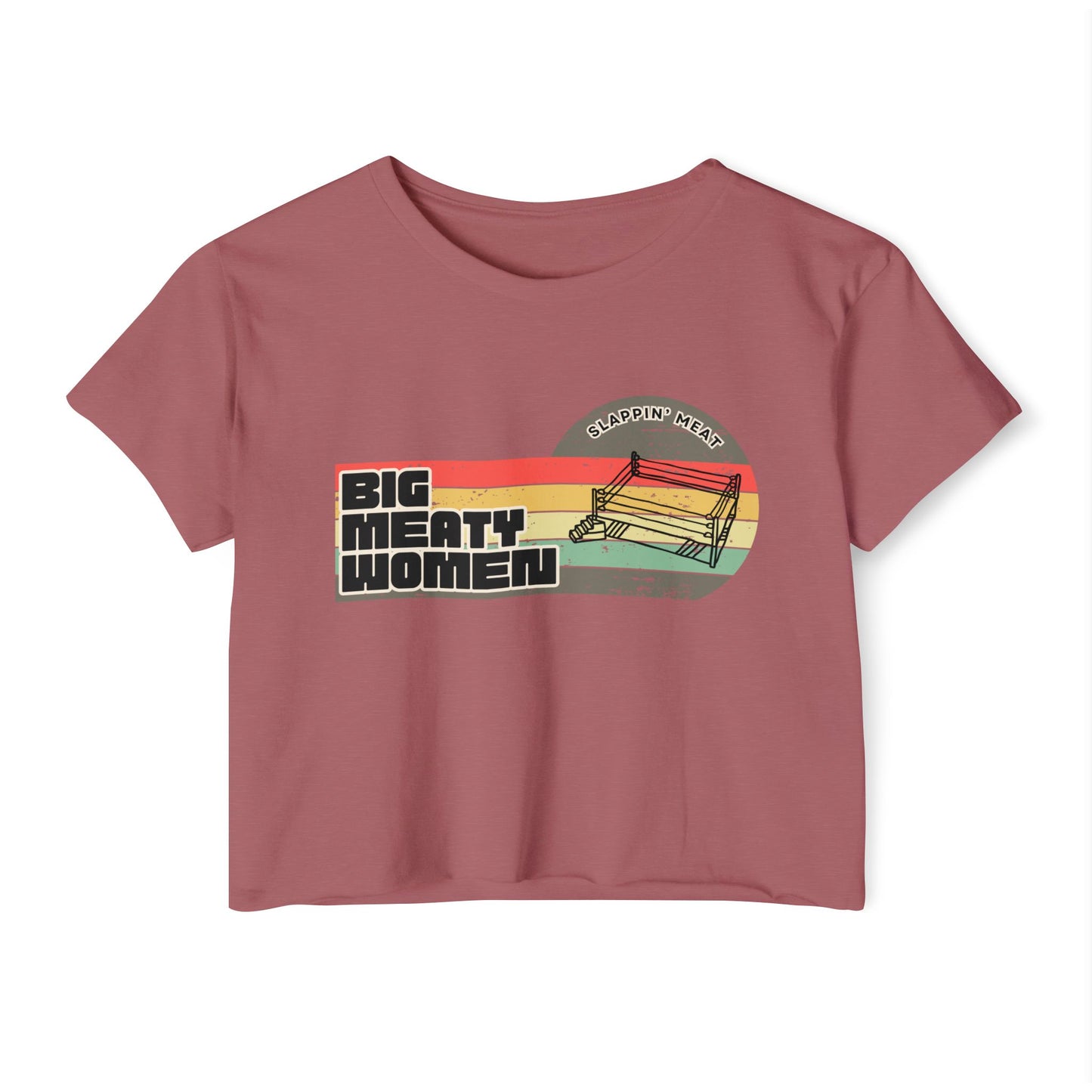 Vintage Big Meaty Women Festival Crop Top