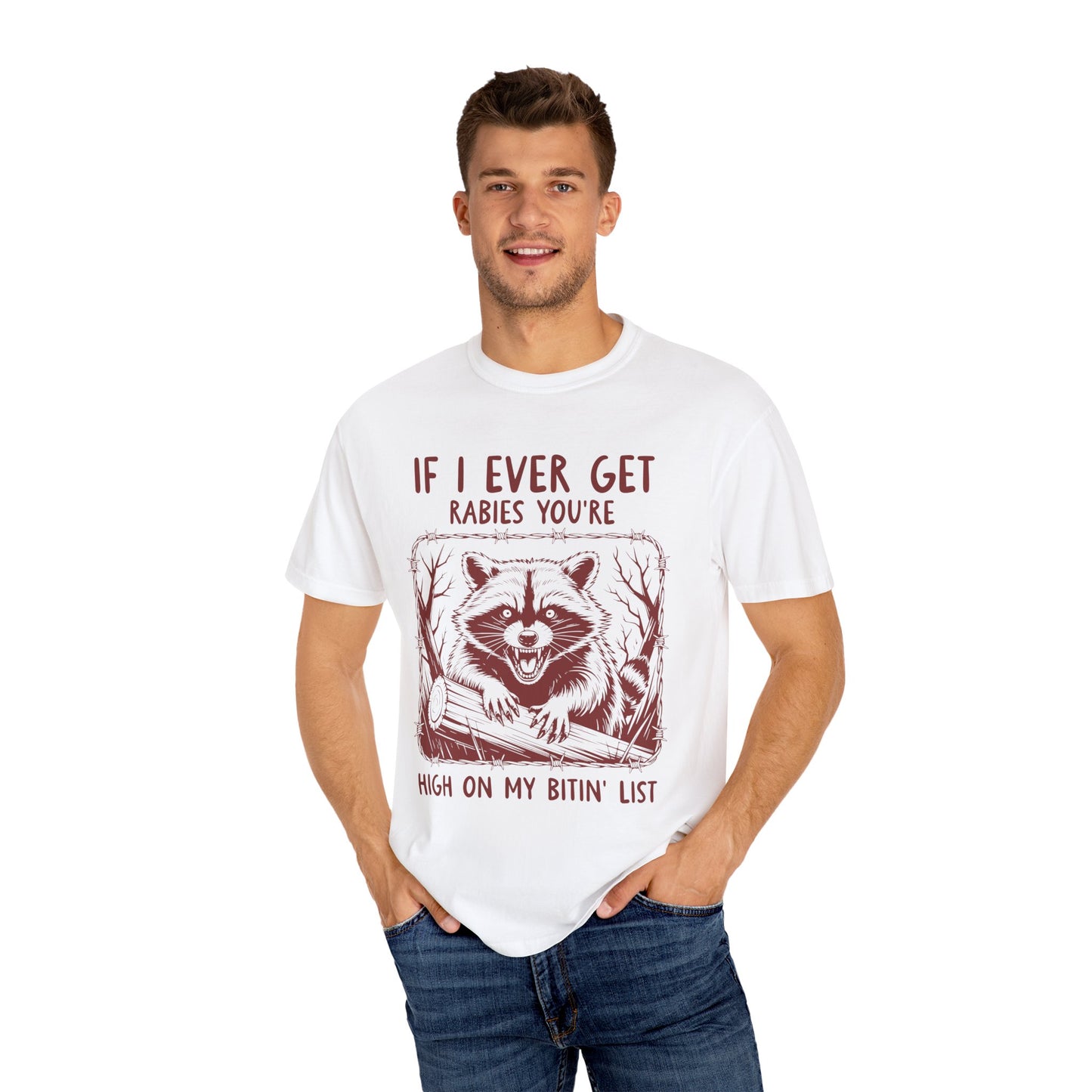 Funny Racoon Bitin' List Tee