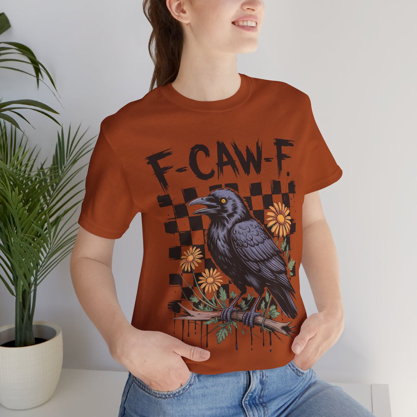 F-caw-f Raven Edgy Raven Graphic Tee