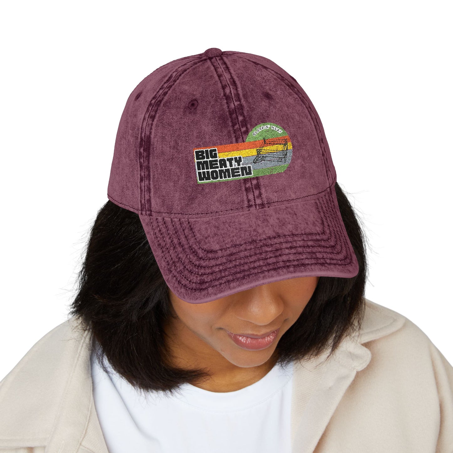 Vintage Big Meaty Women Embroidered Cap