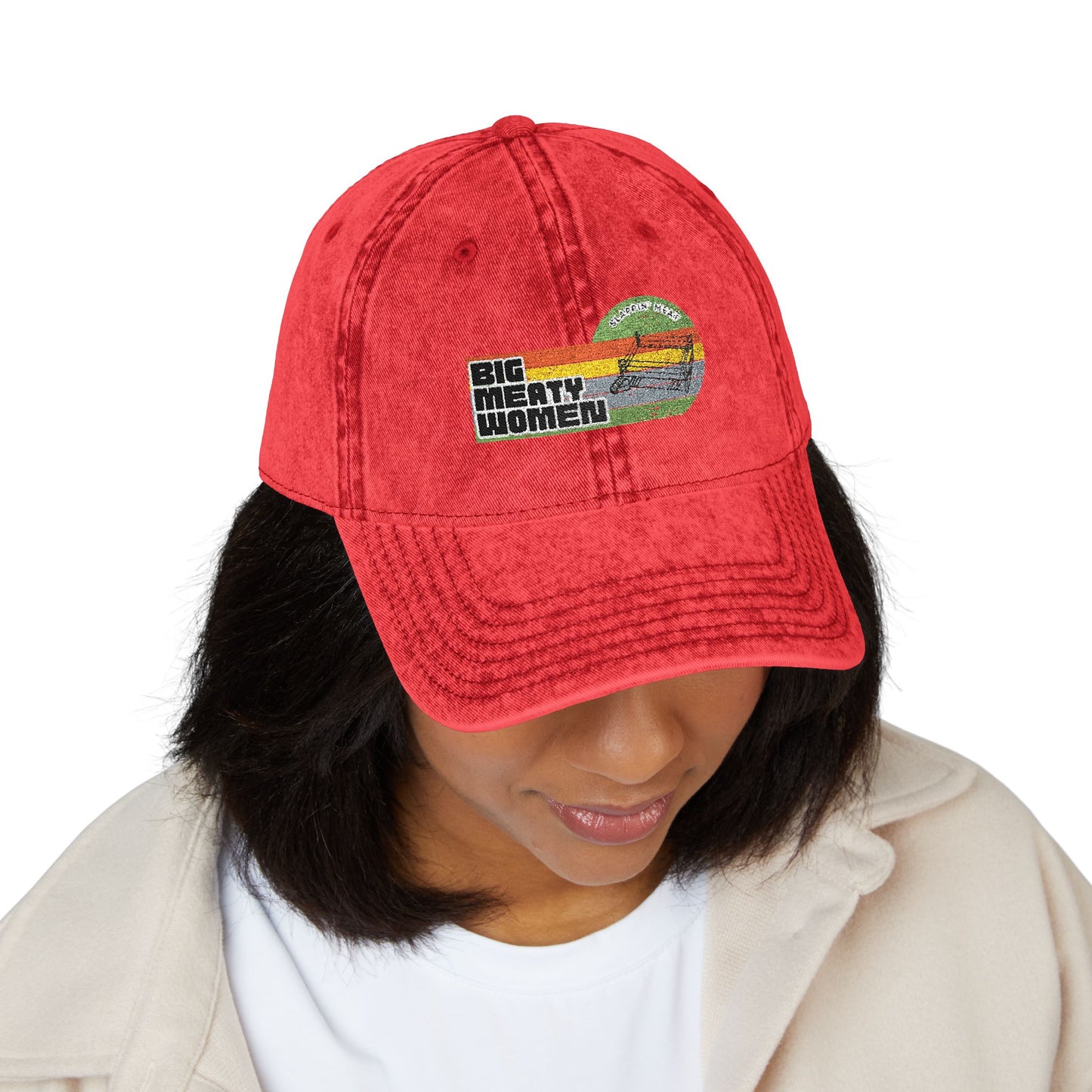 Vintage Big Meaty Women Embroidered Cap