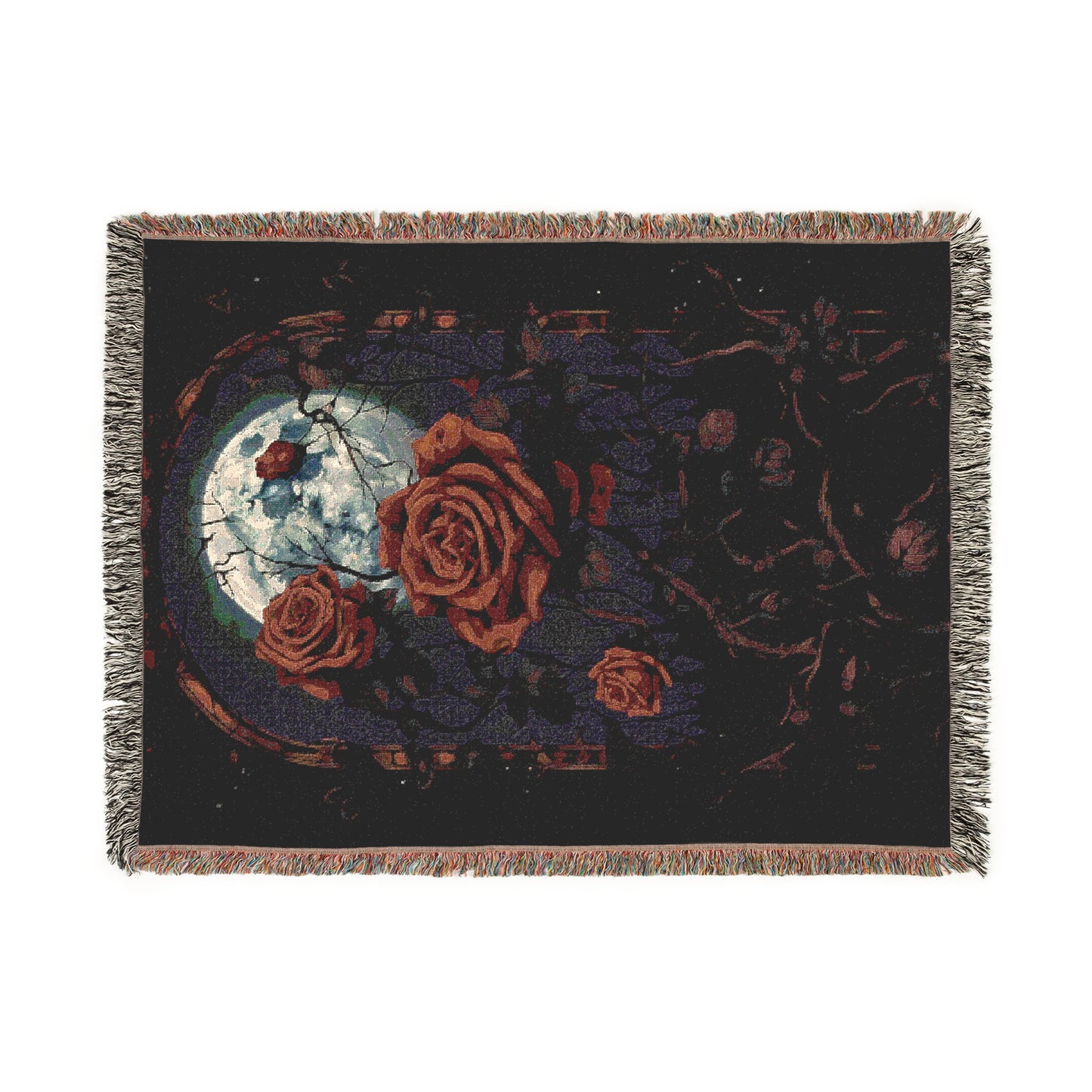 Cozy Woven Blanket Gothic Roses