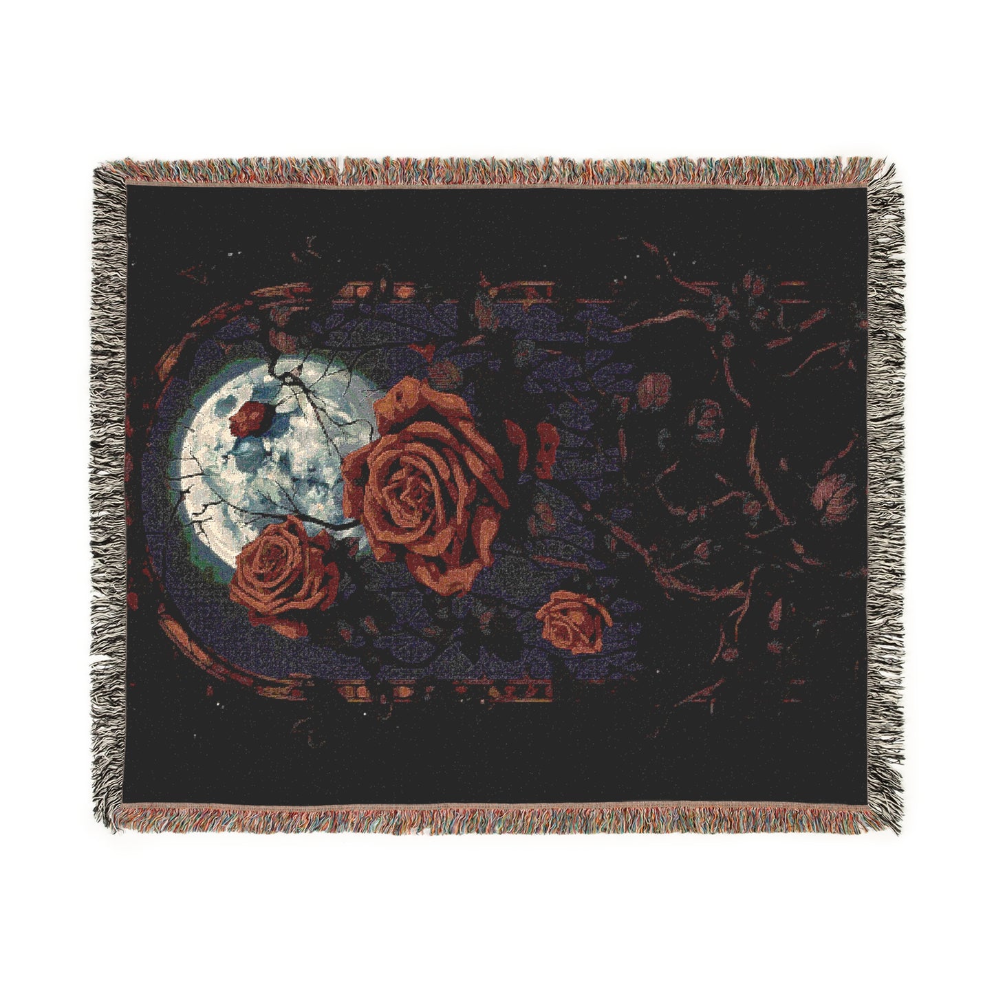 Cozy Woven Blanket Gothic Roses