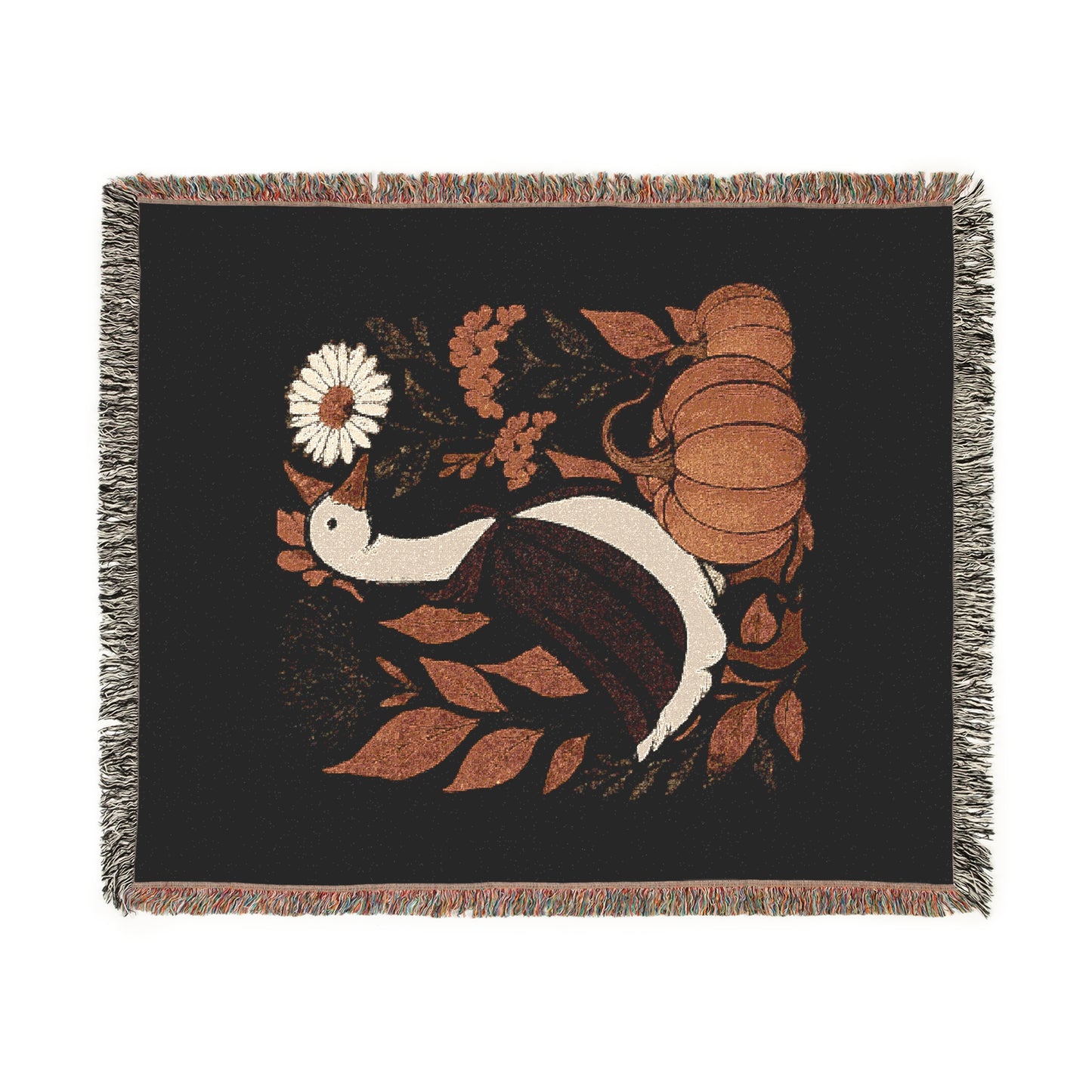 Cozy Woven Blanket - Autumn Halloween Silly Goose