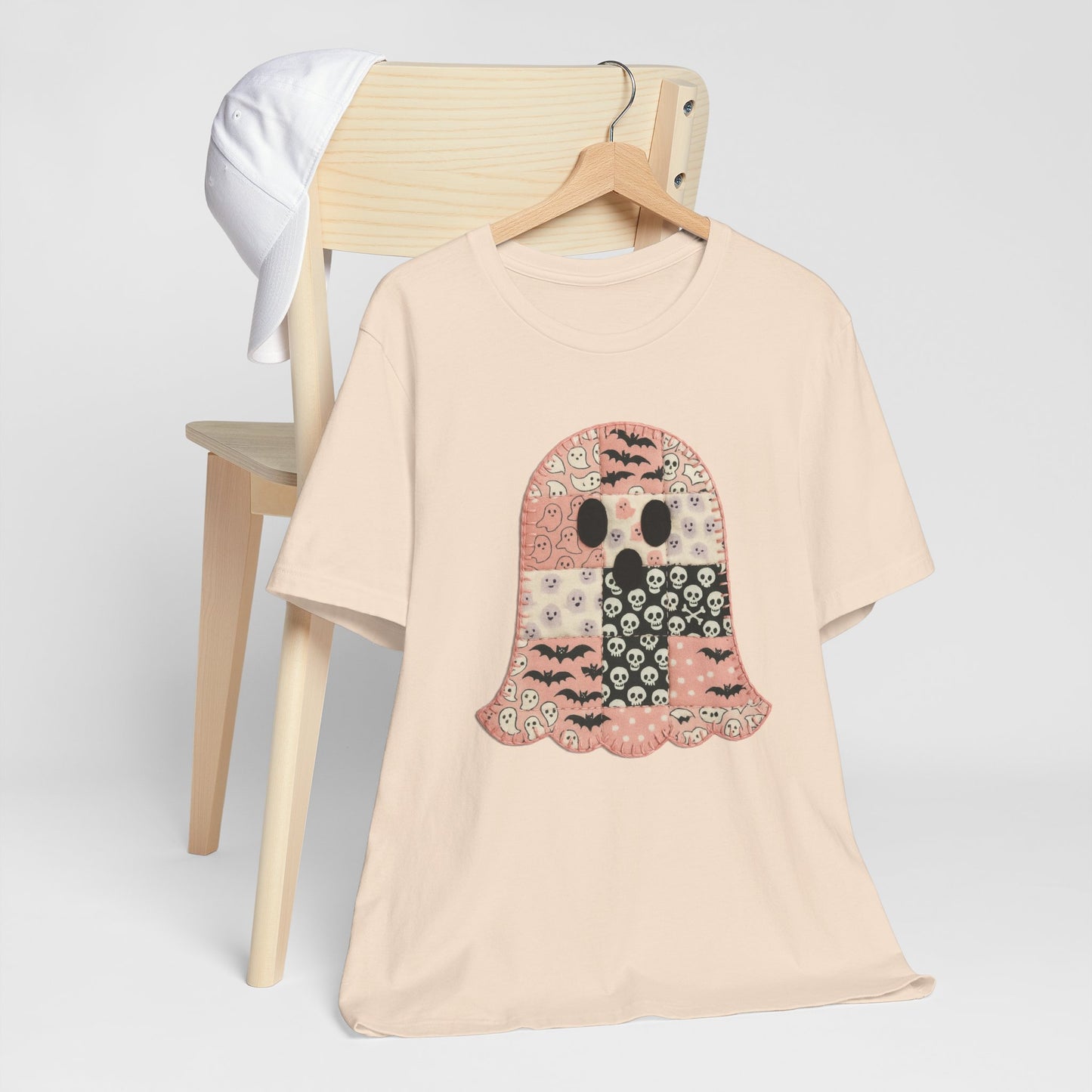 Cute Halloween Ghost Patchwork Tee