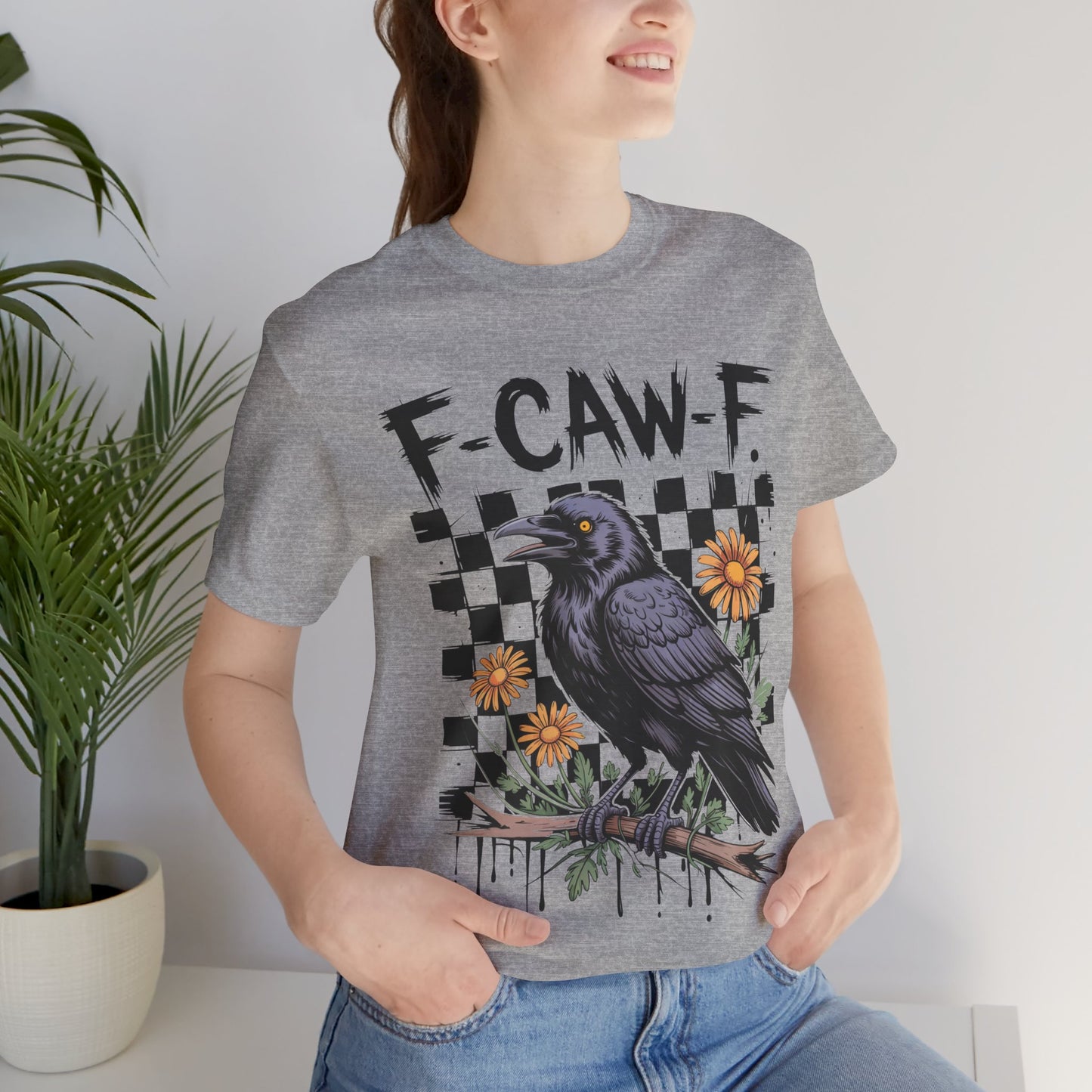 F-caw-f Raven Edgy Raven Graphic Tee
