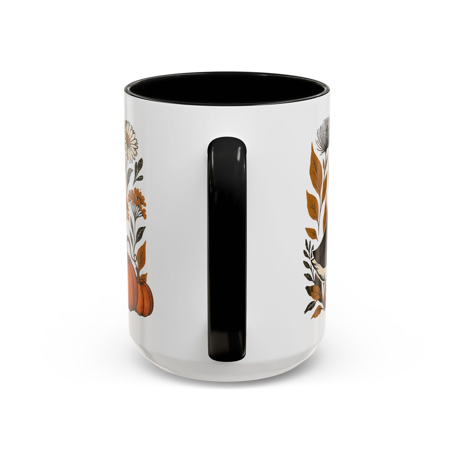 Autumn Goose Mug 11/15 oz – Fall Pumpkin Design – Black or Orange Interior