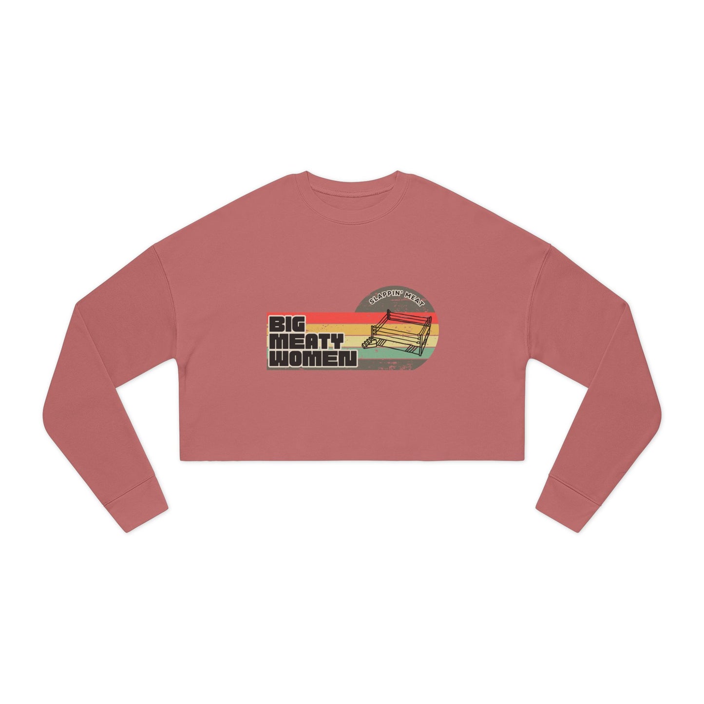 Vintage Big Meaty Women Slappin' Meat Cropped Sweatshirt