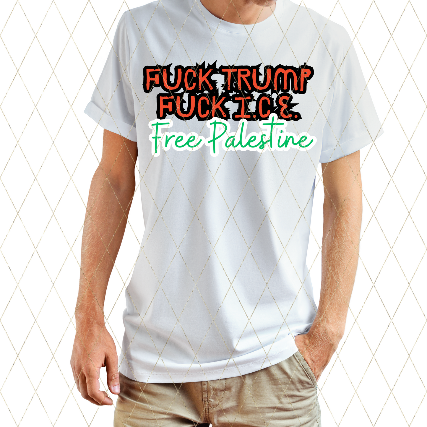 F*ck Trump, F*ck I.C.E, Free Palestine Digital Download PNG