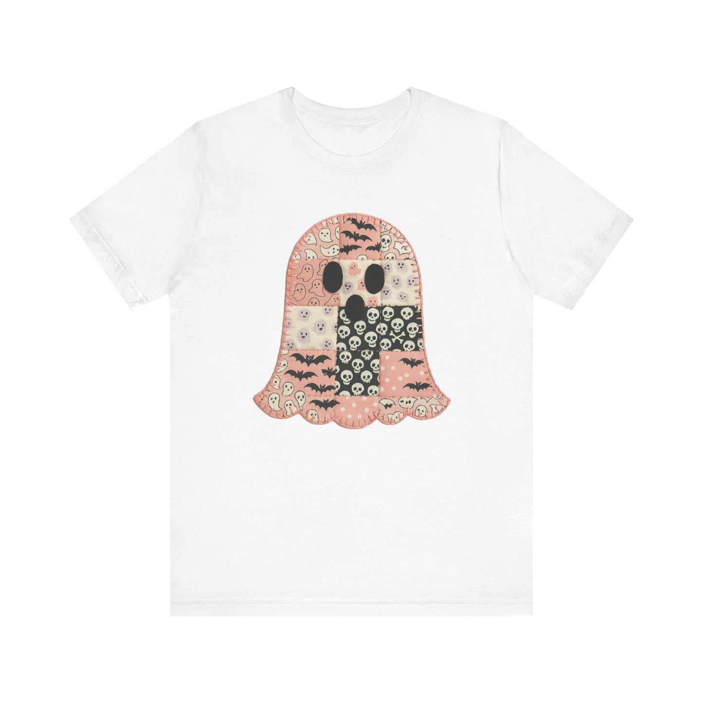 Cute Halloween Ghost Patchwork Tee