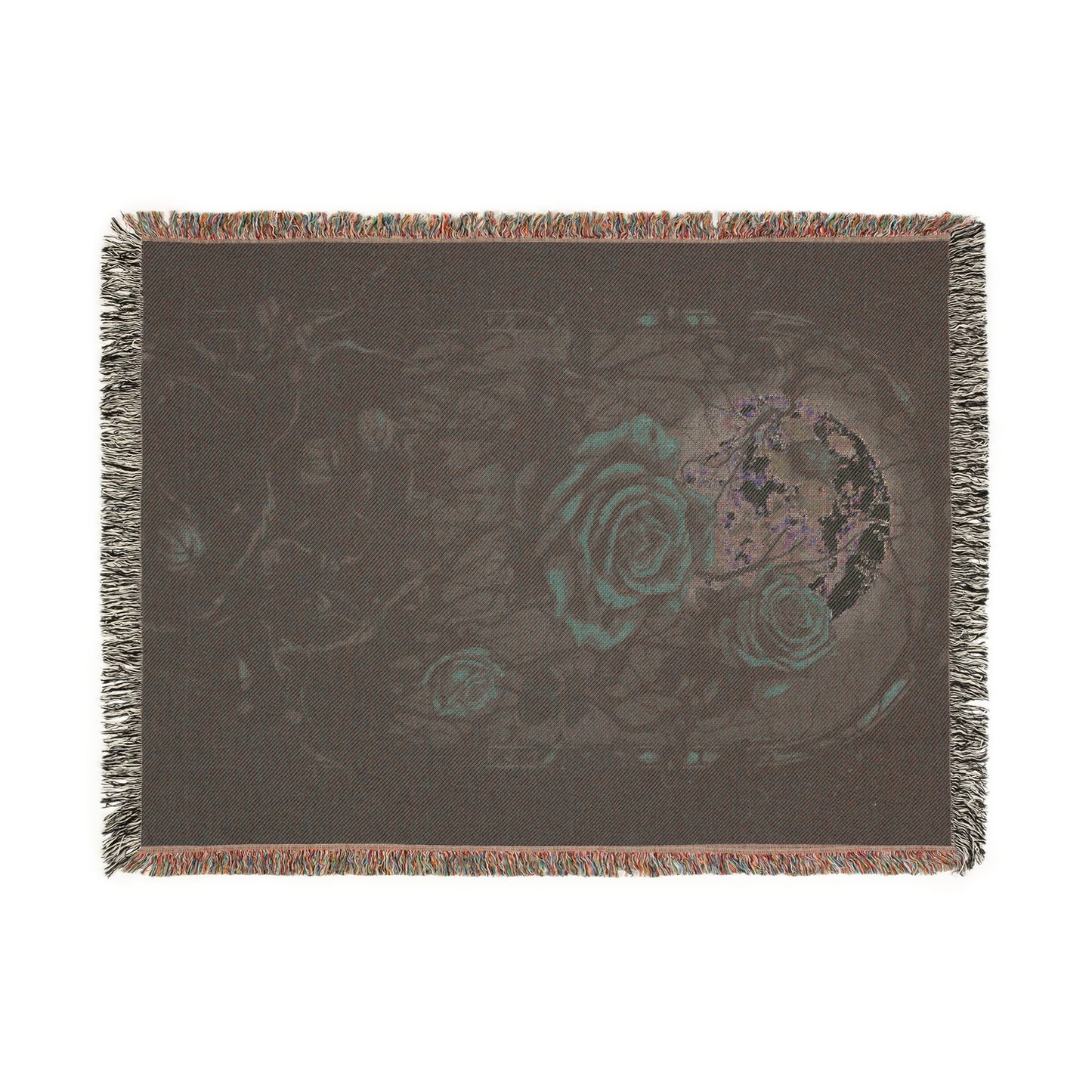 Cozy Woven Blanket Gothic Roses