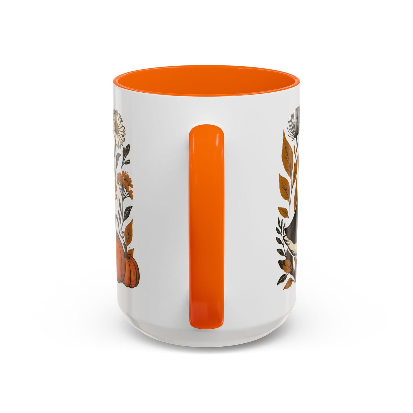 Autumn Goose Mug 11/15 oz – Fall Pumpkin Design – Black or Orange Interior