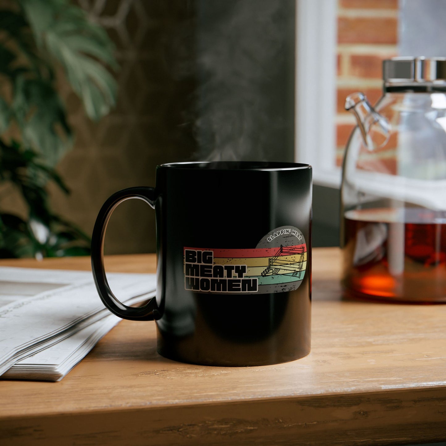 Vintage Big Meaty Women Black Mug