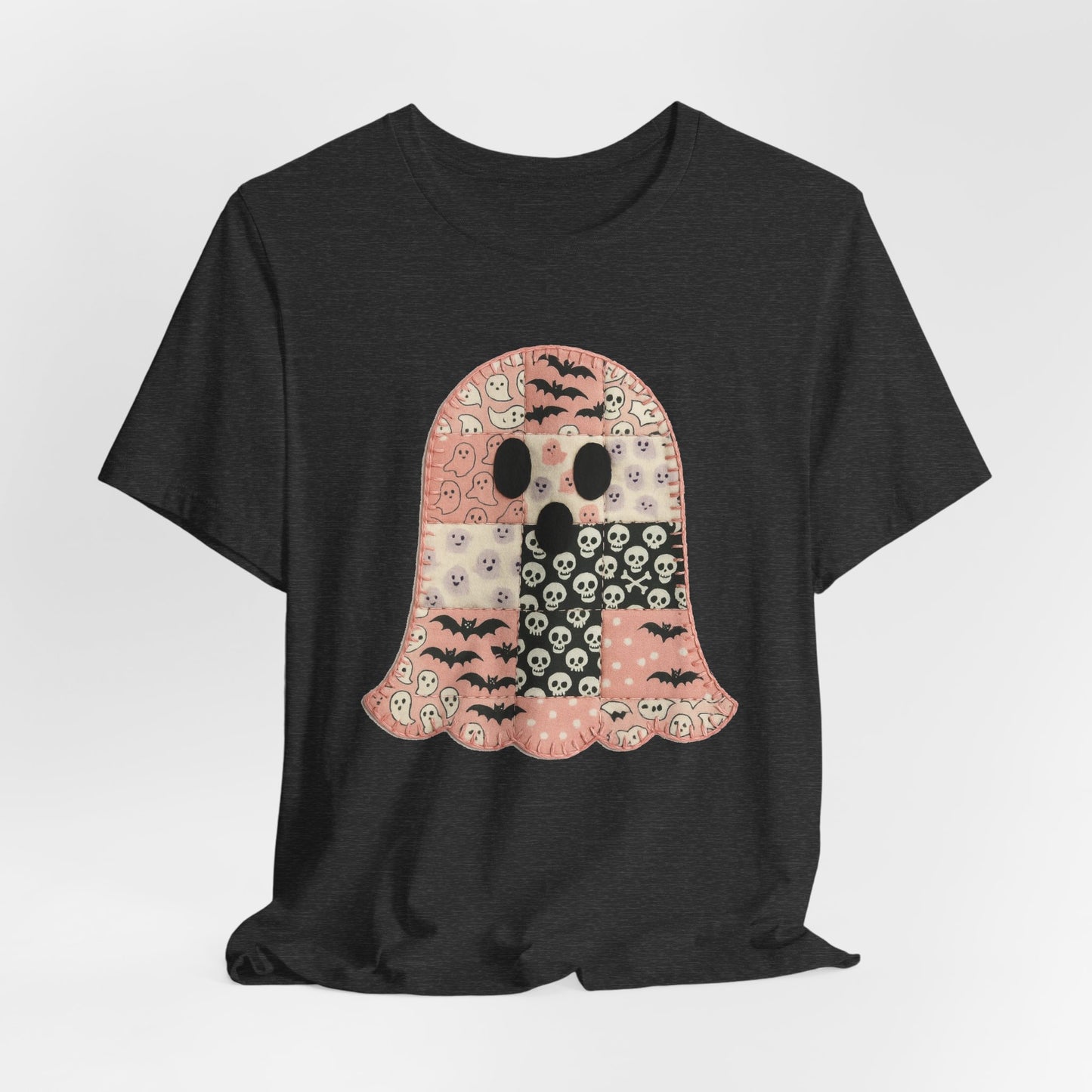 Cute Halloween Ghost Patchwork Tee