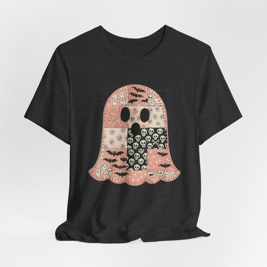 Cute Halloween Ghost Patchwork Tee