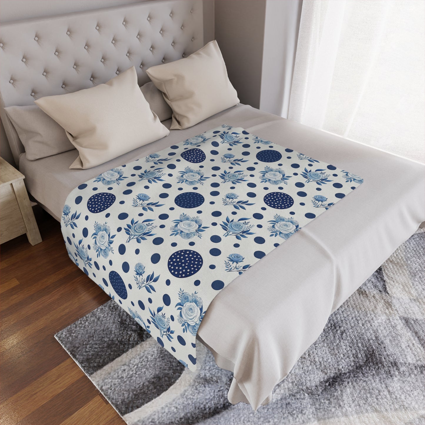 Floral Polka Dot Minky Blanket