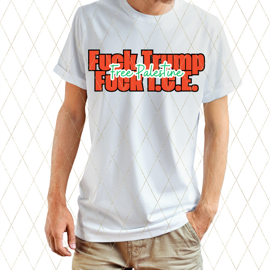 Free Palestine, Anti Trump, Anti I.C.E. | Digital Download | PNG