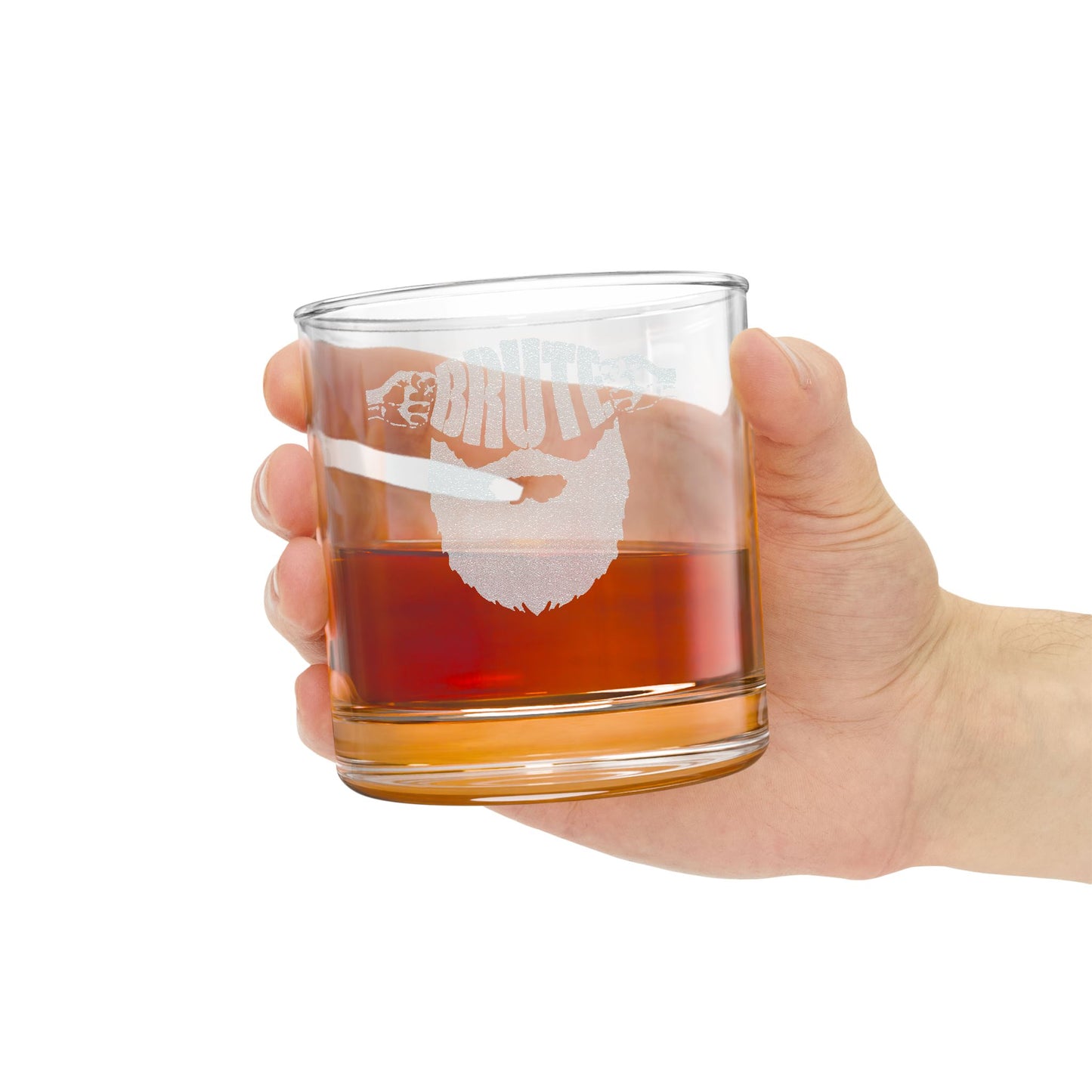 Engraved Brute Whiskey Glass – 10.5oz Holiday Rocks Glass