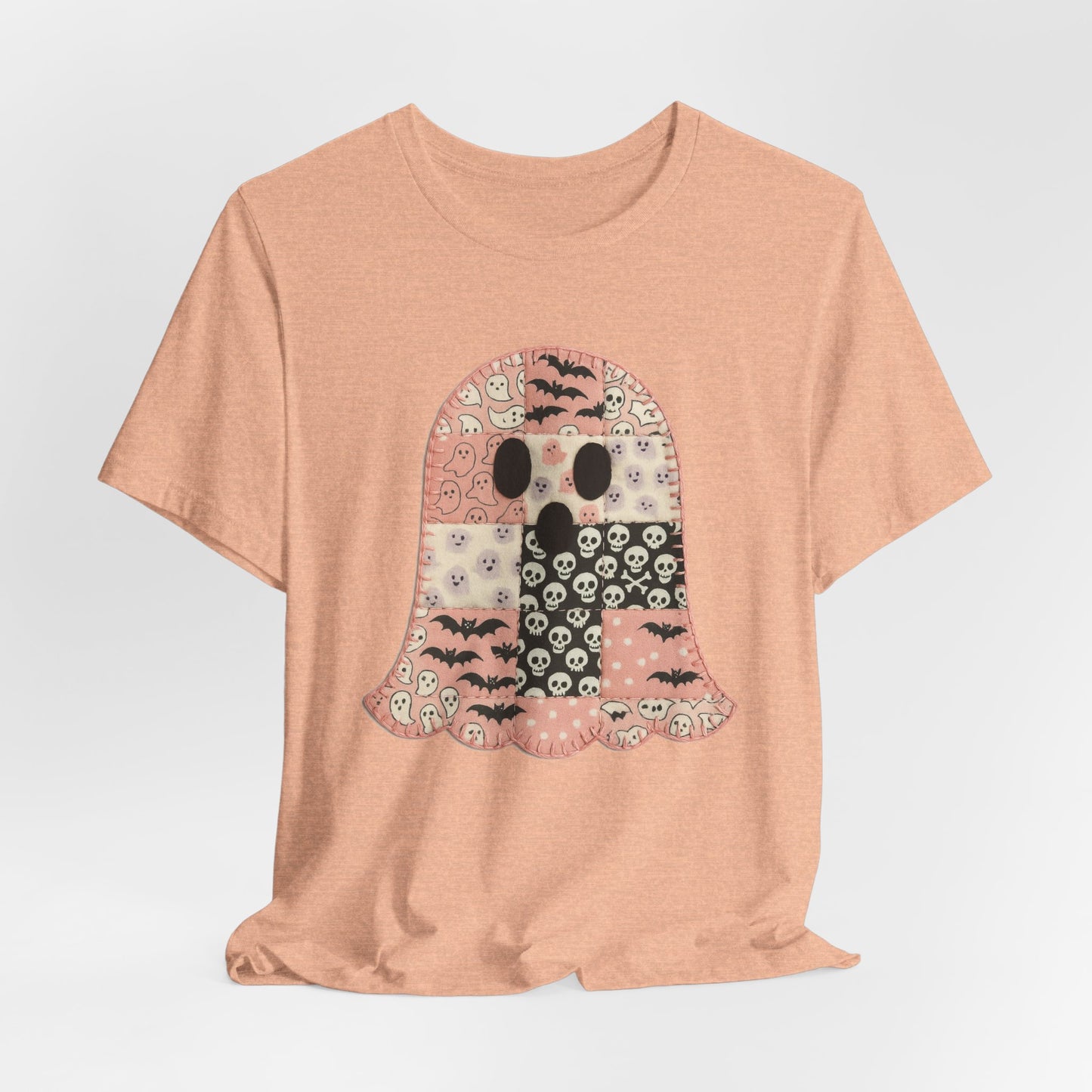 Cute Halloween Ghost Patchwork Tee