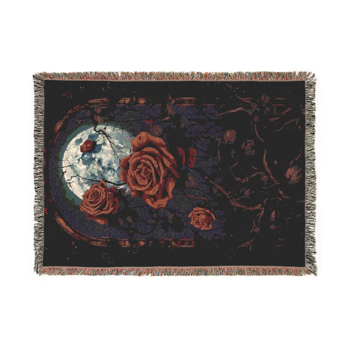 Cozy Woven Blanket Gothic Roses
