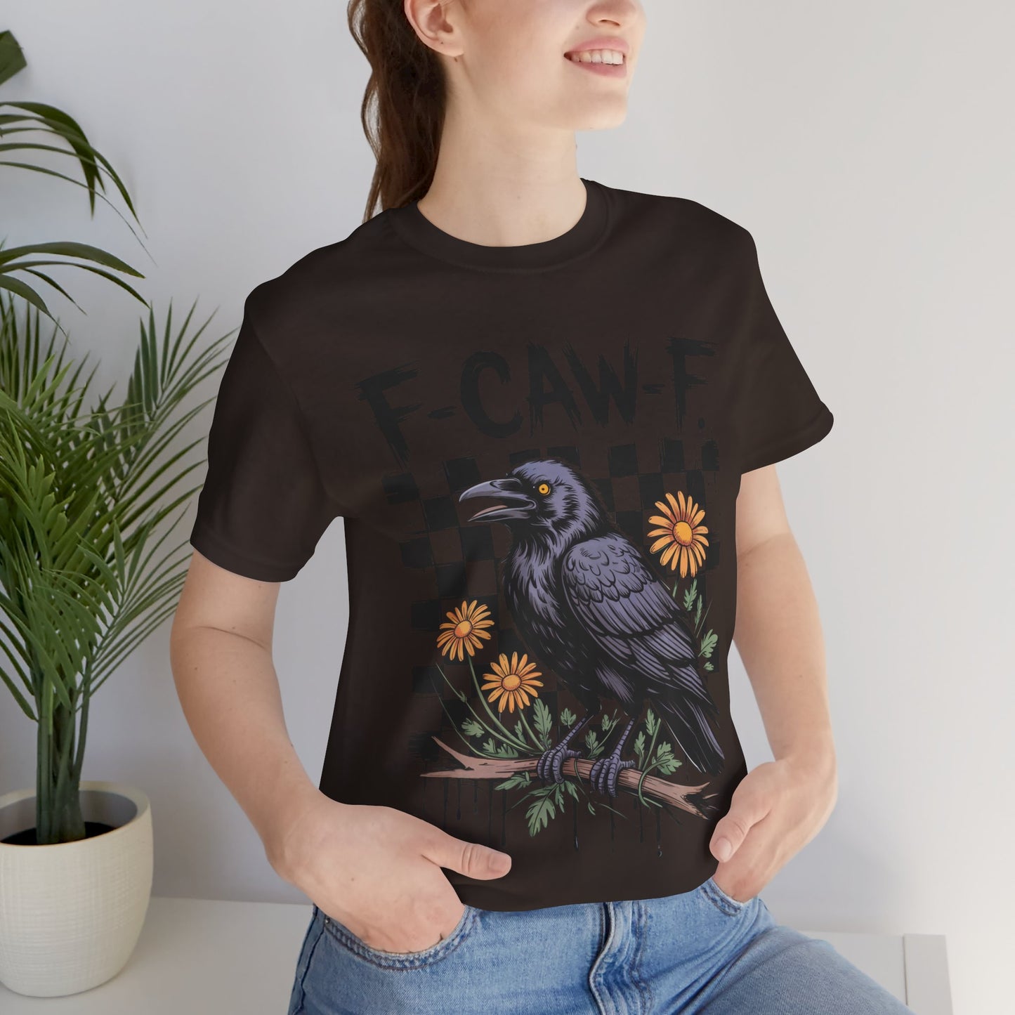 F-caw-f Raven Edgy Raven Graphic Tee