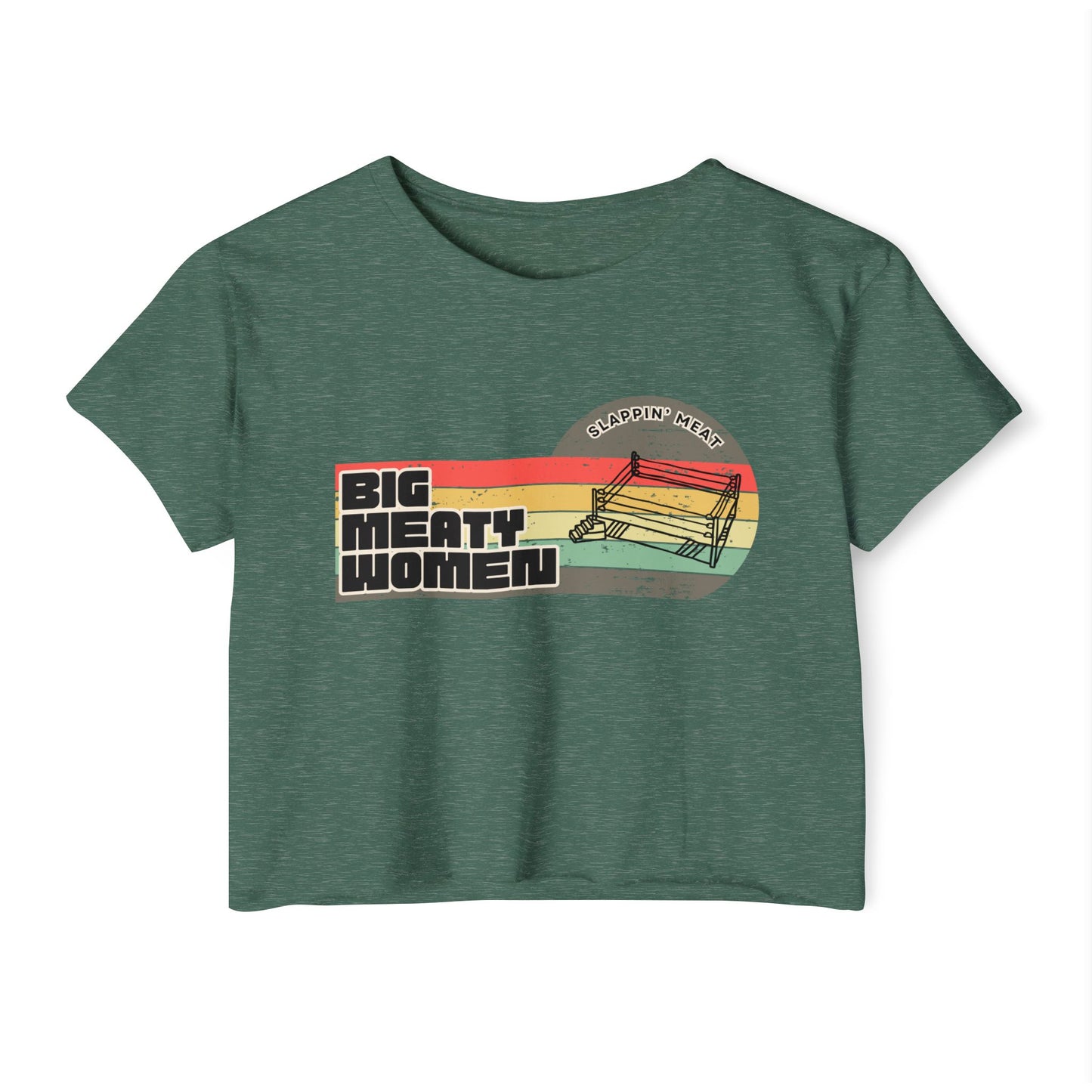 Vintage Big Meaty Women Festival Crop Top