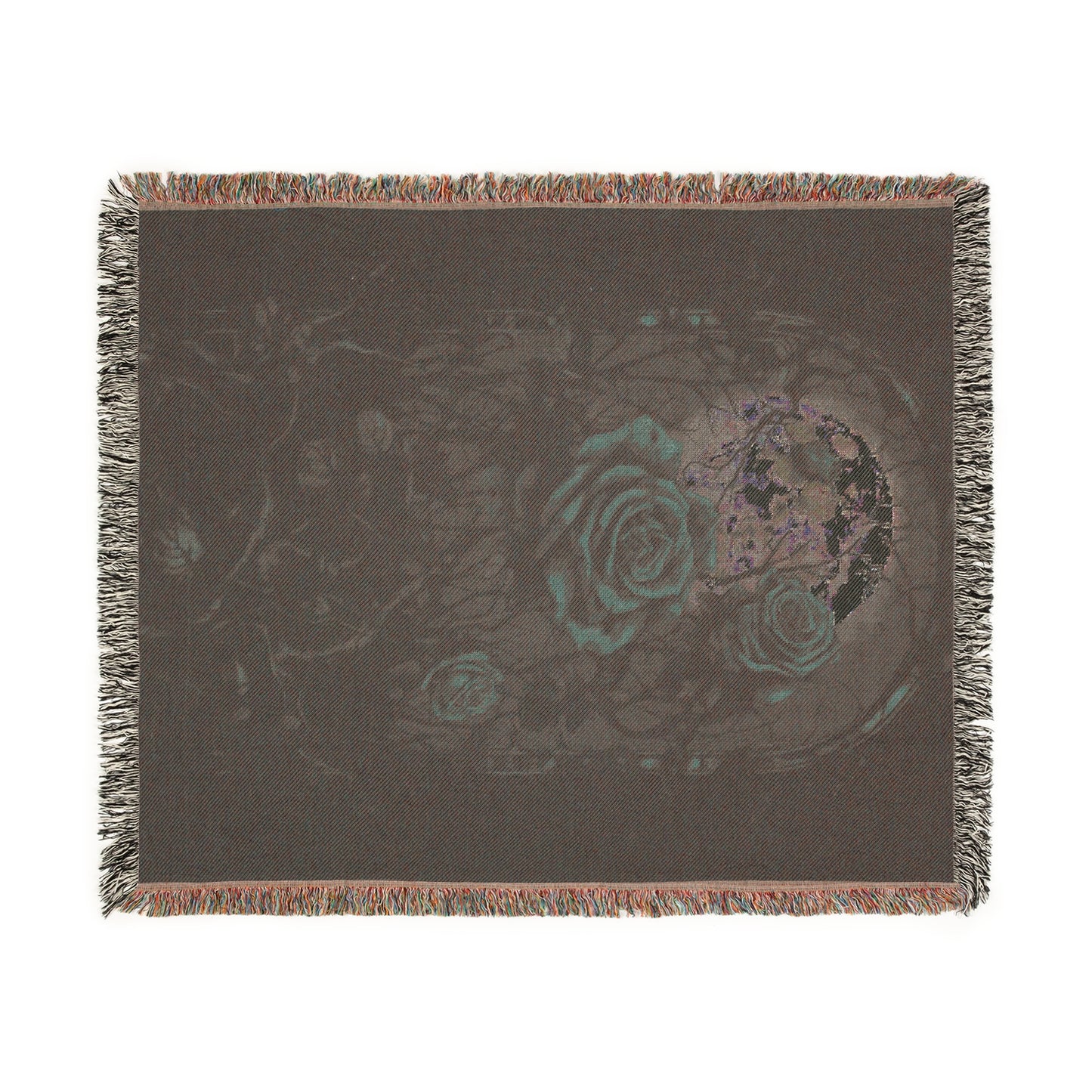 Cozy Woven Blanket Gothic Roses