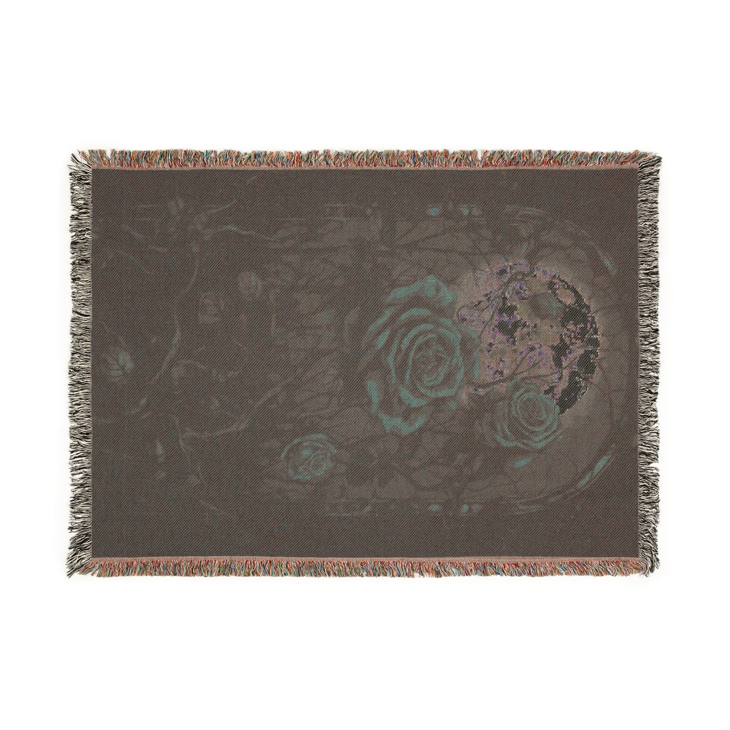 Cozy Woven Blanket Gothic Roses