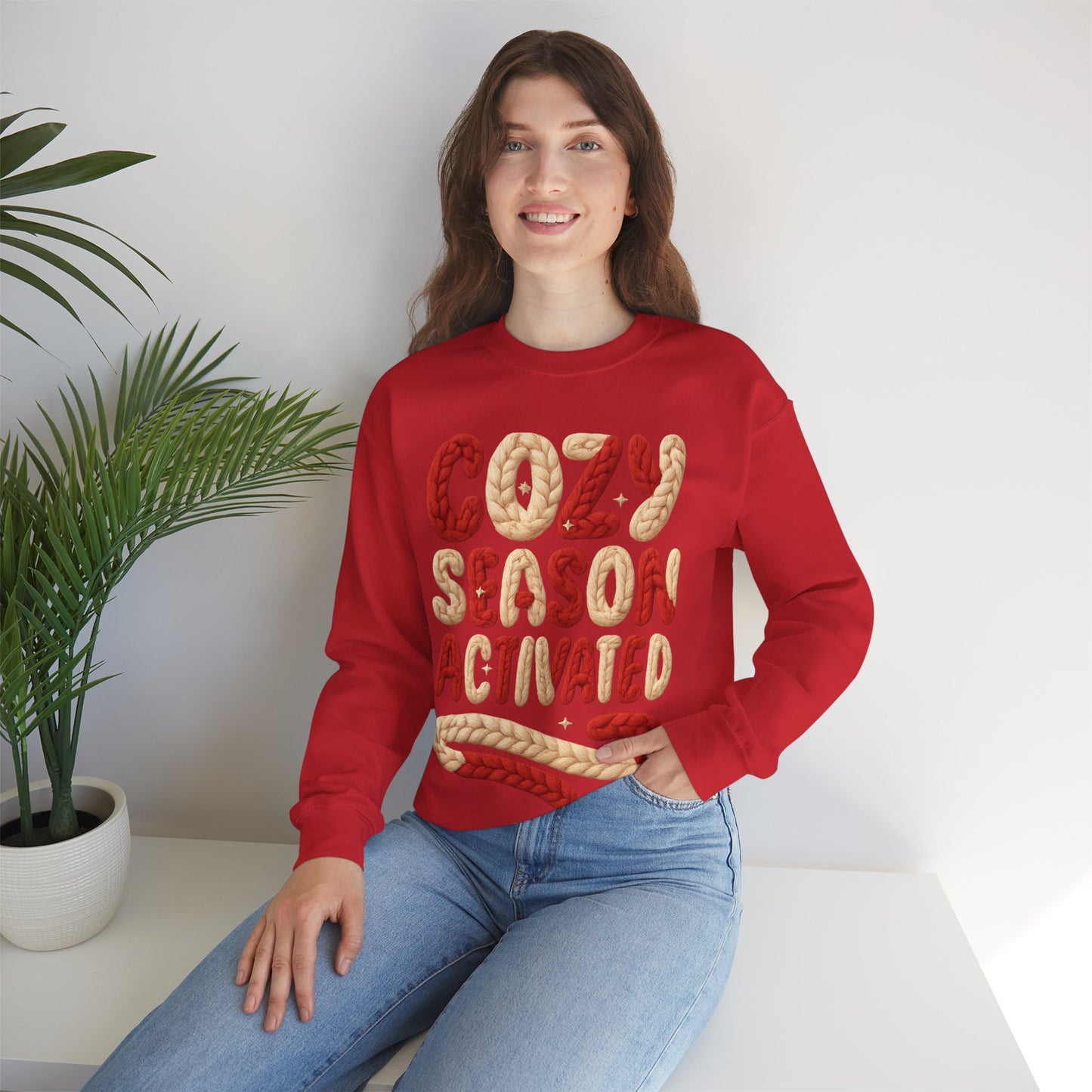 Faux Yarn Cozy Season Activated Crewneck Sweatshirt