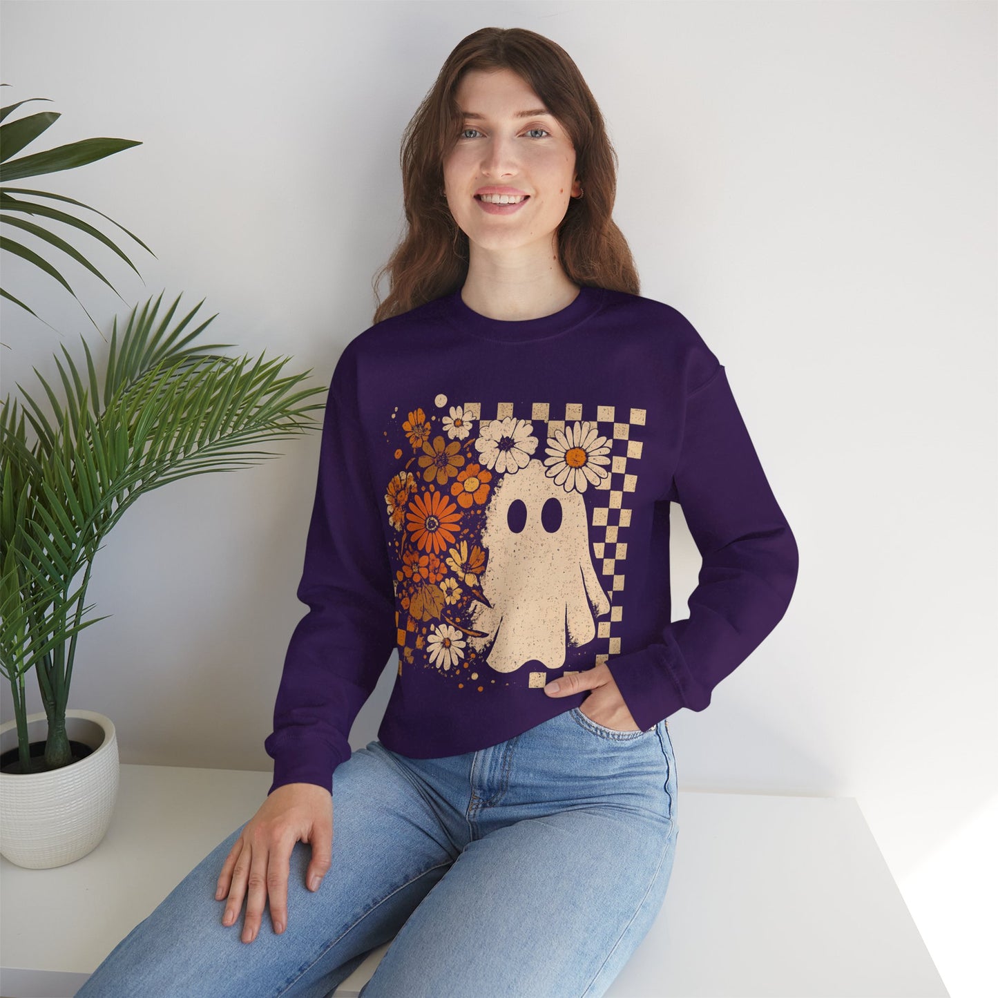 Retro Ghost Flower Sweatshirt