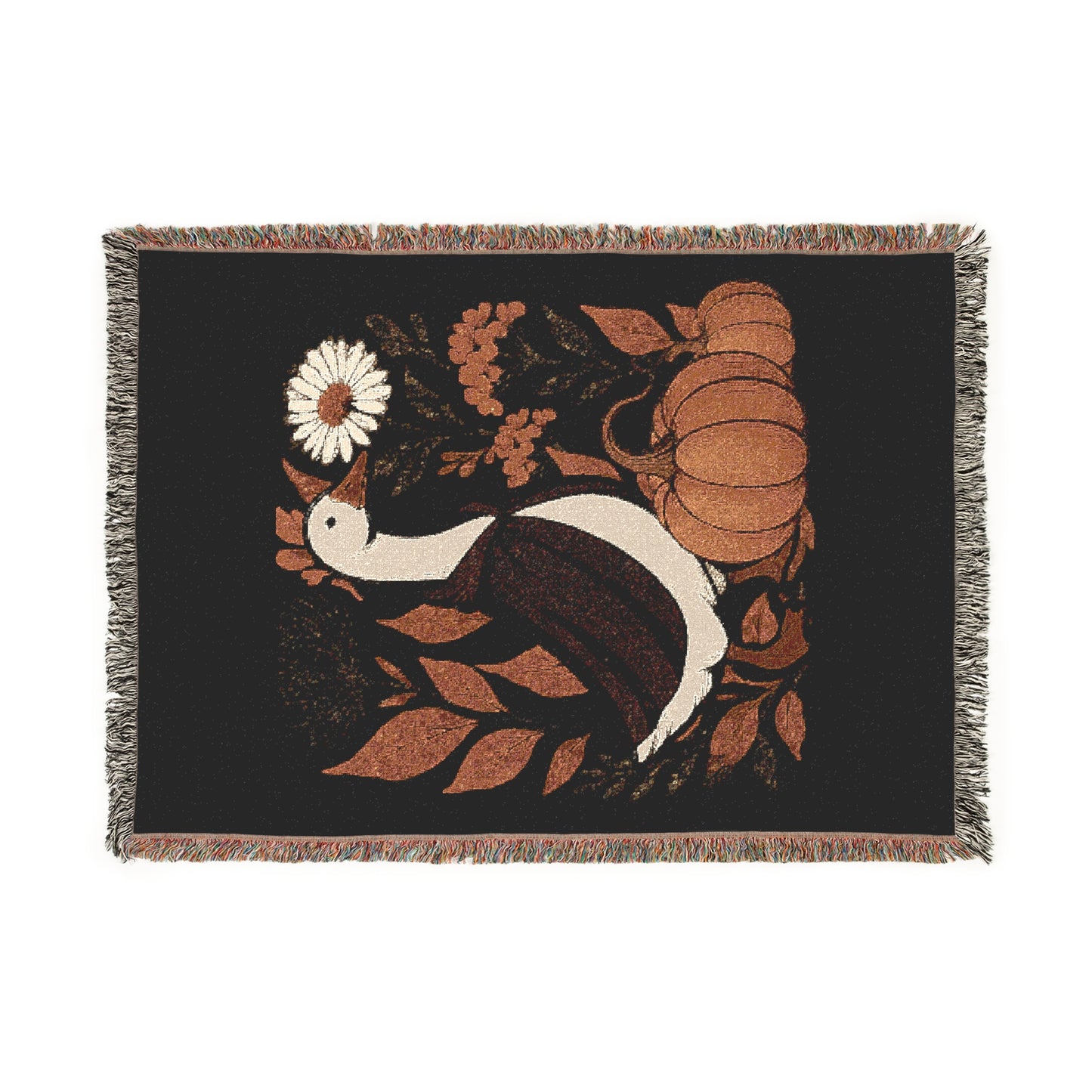 Cozy Woven Blanket - Autumn Halloween Silly Goose