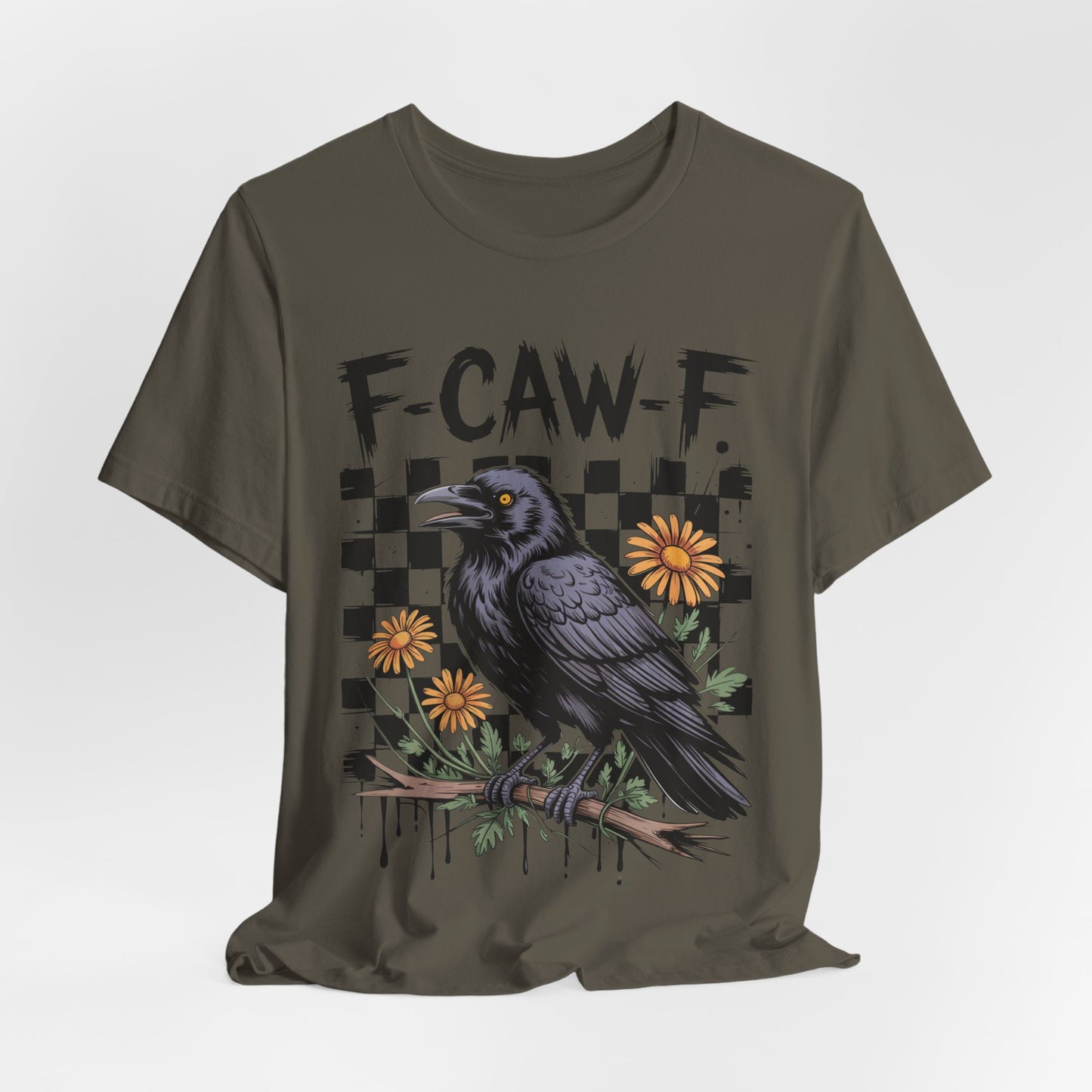 F-caw-f Raven Edgy Raven Graphic Tee