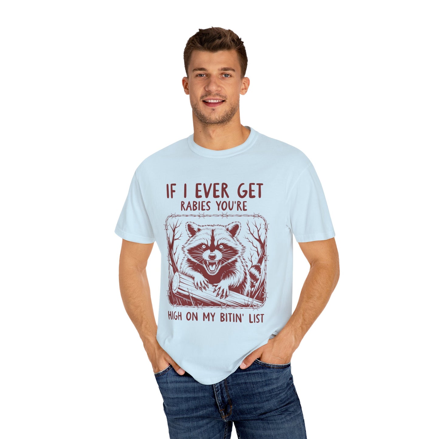 Funny Racoon Bitin' List Tee