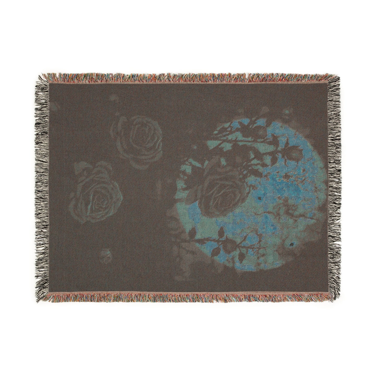 Cozy Woven Blanket Gothic Roses by Moonlight