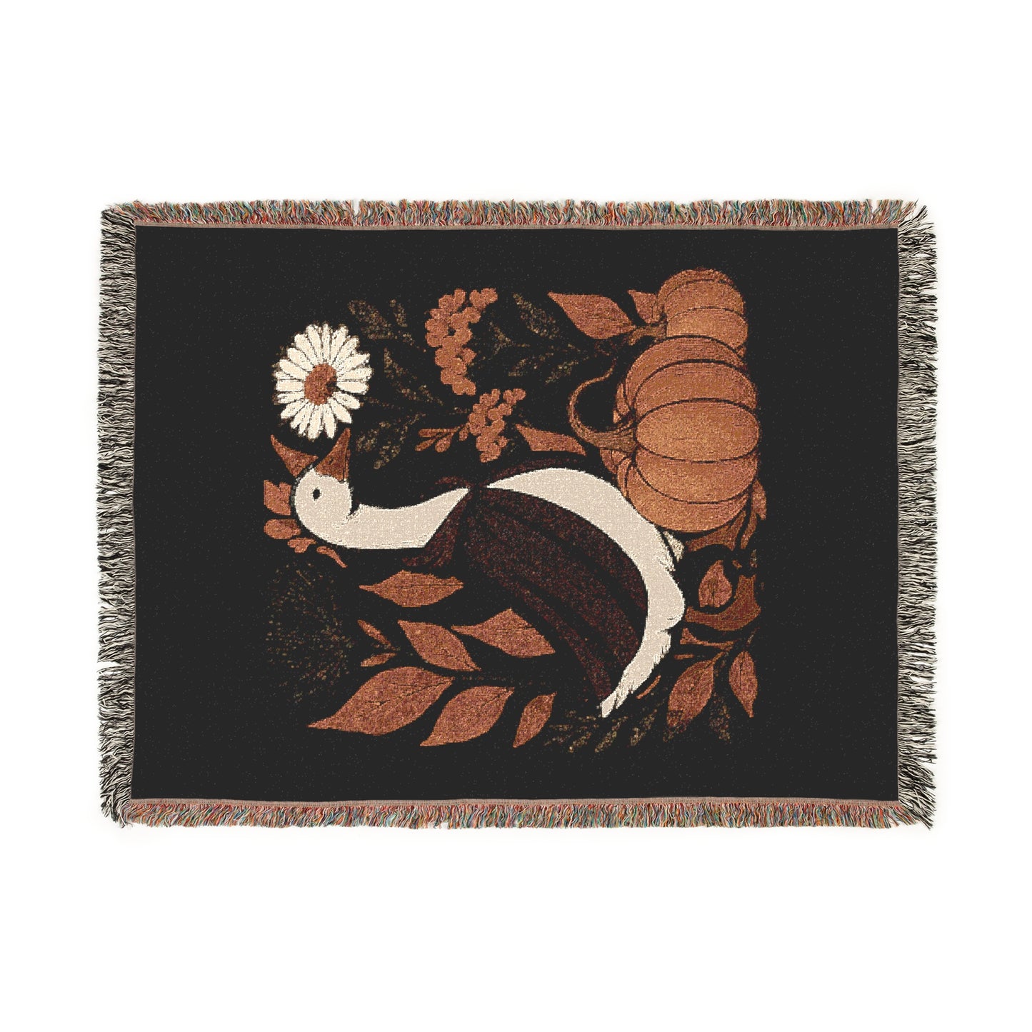 Cozy Woven Blanket - Autumn Halloween Silly Goose