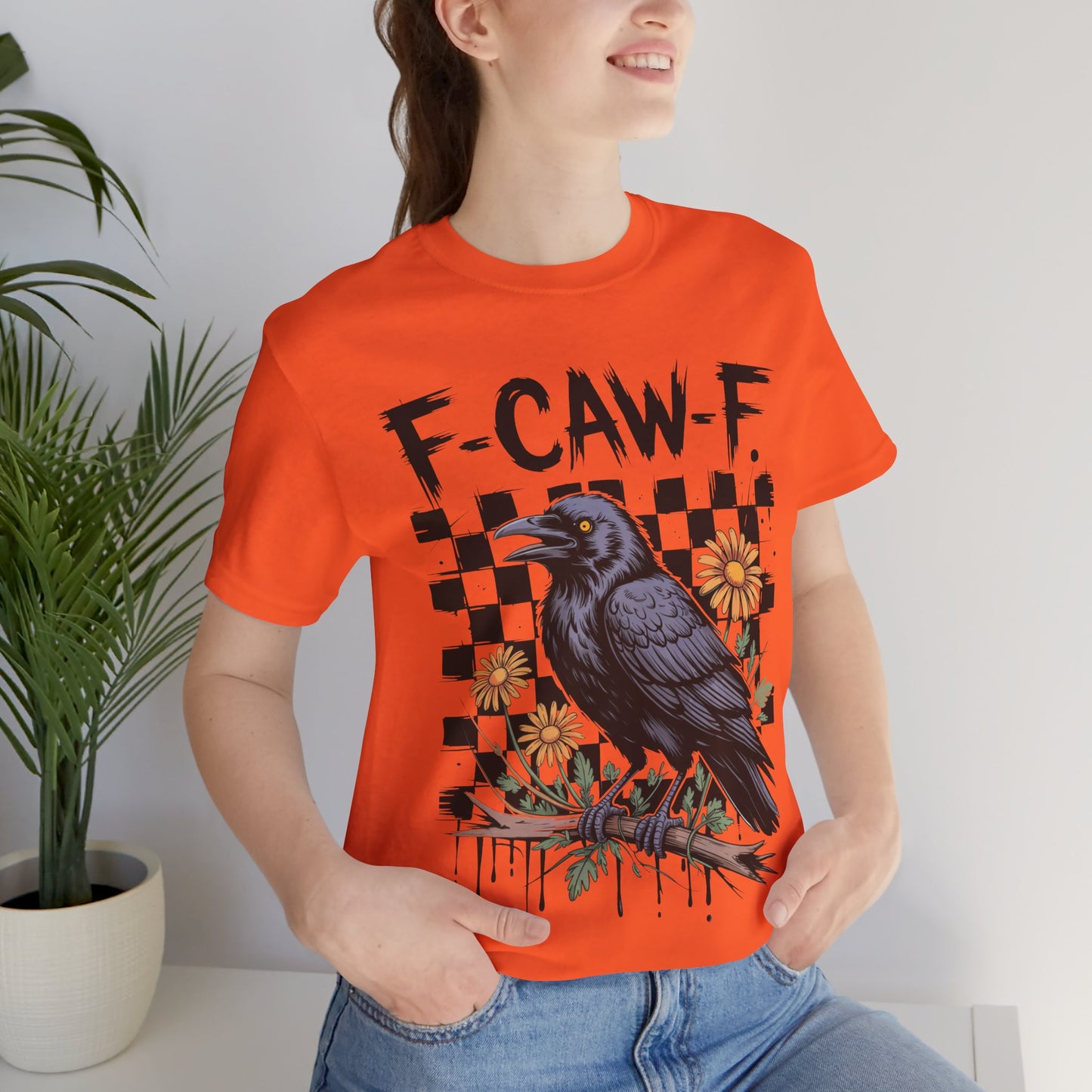 F-caw-f Raven Edgy Raven Graphic Tee
