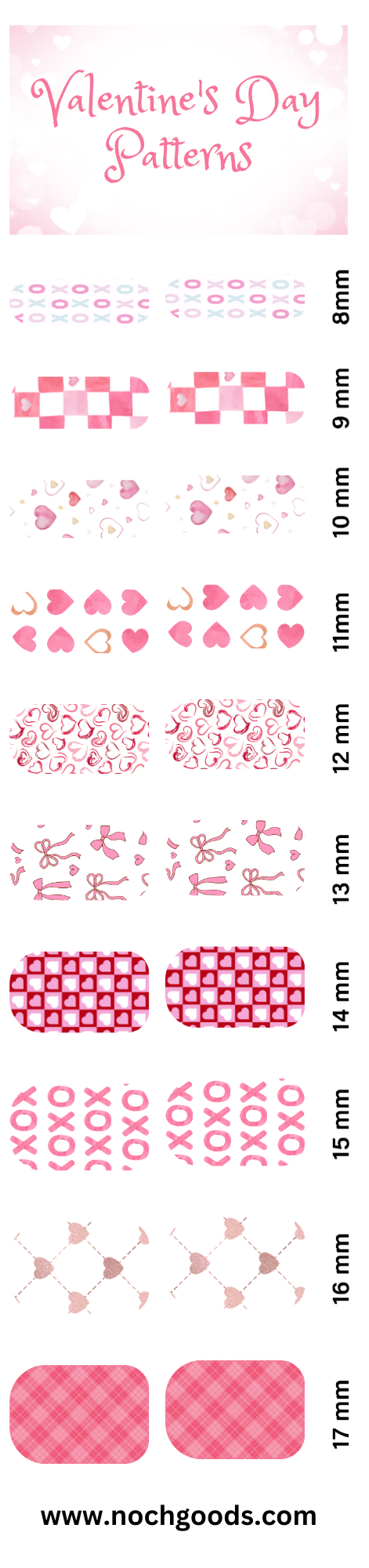 Valentine's Day Patterns Printable Waterslide Nail Decals