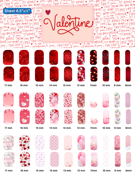 Valentine's Day Trio Printable Waterslide Nail Decals