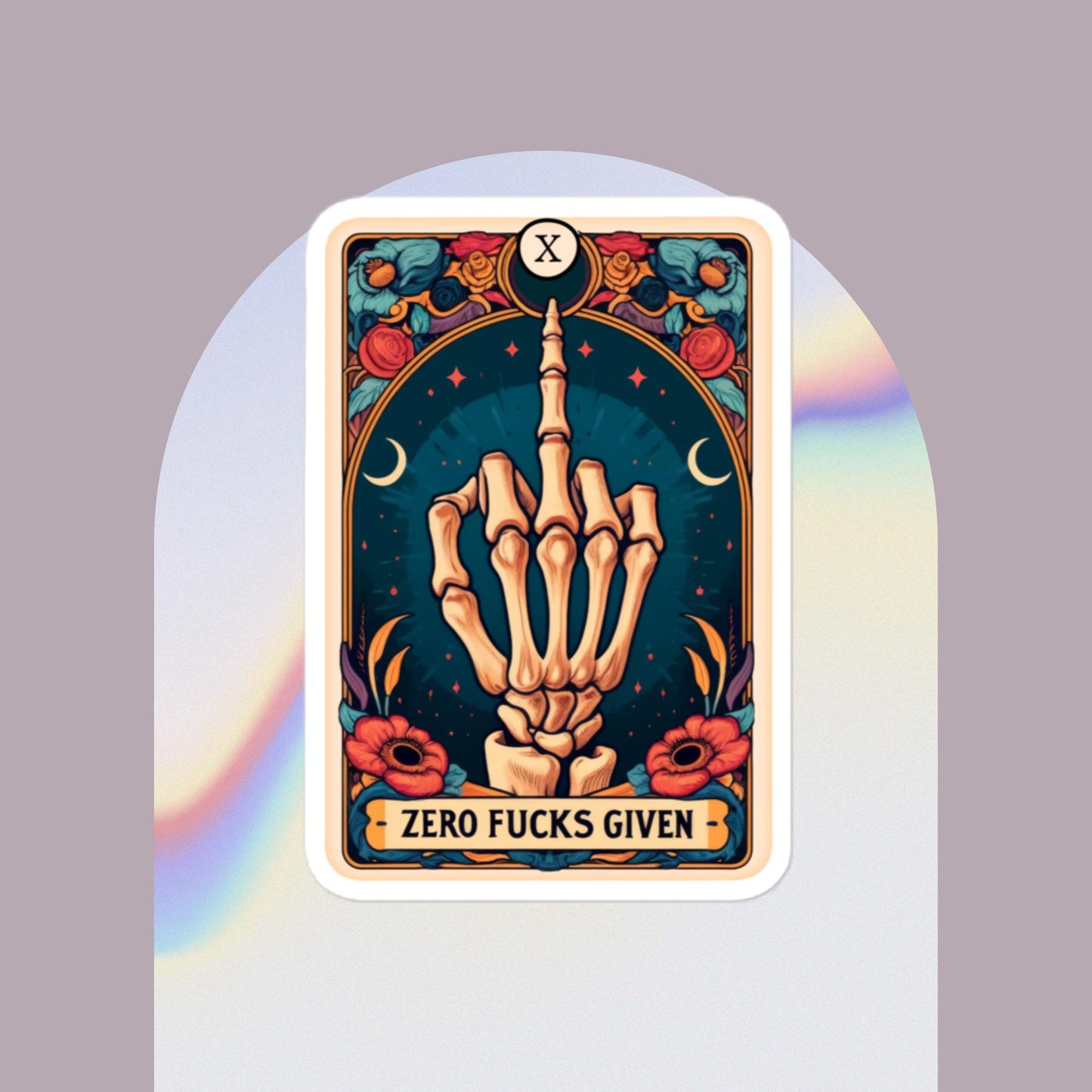 Zero Fucks Given Tarot stickers