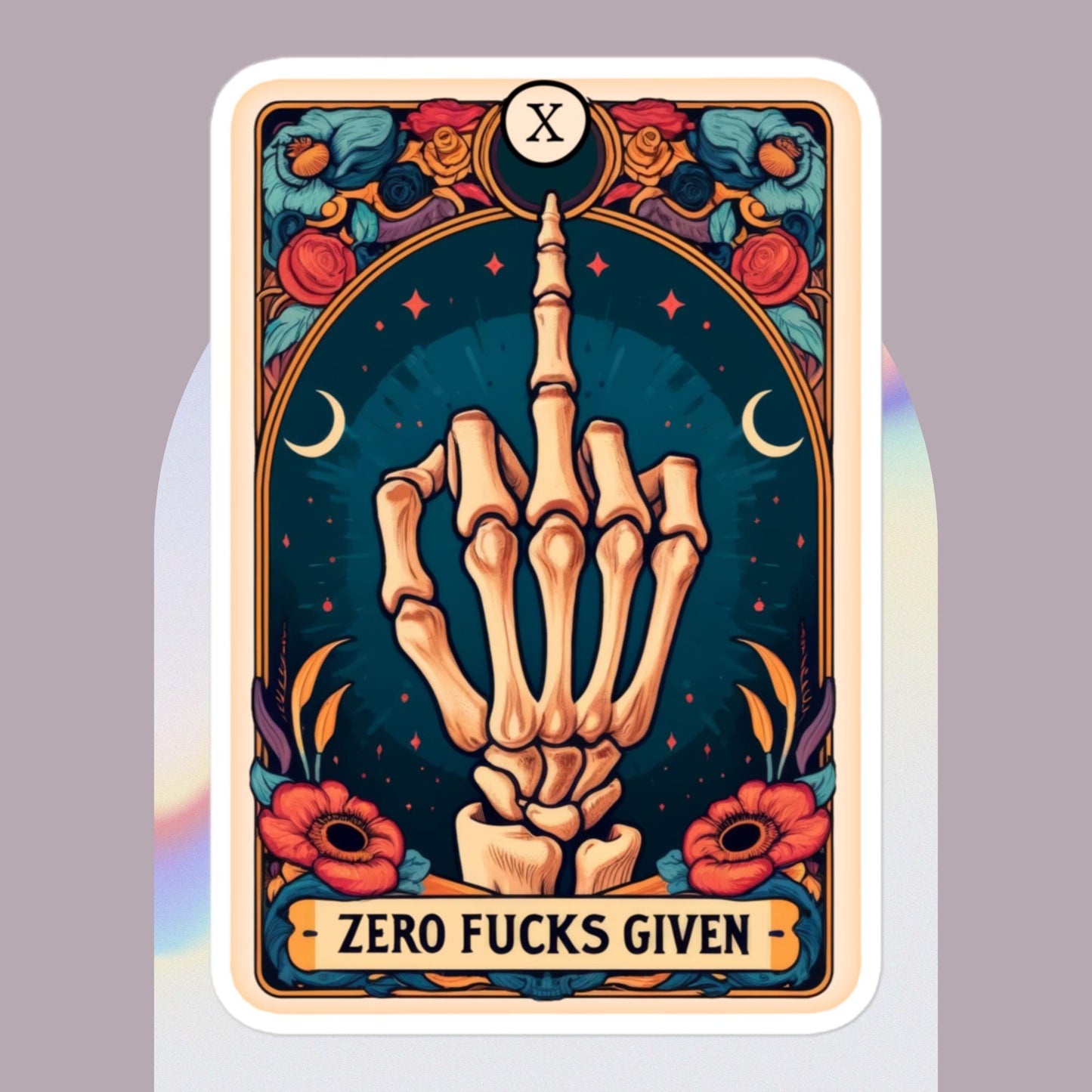 Zero Fucks Given Tarot stickers