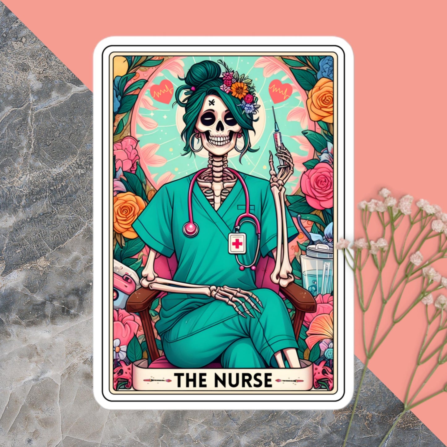 The Nurse 2 Tarot stickers